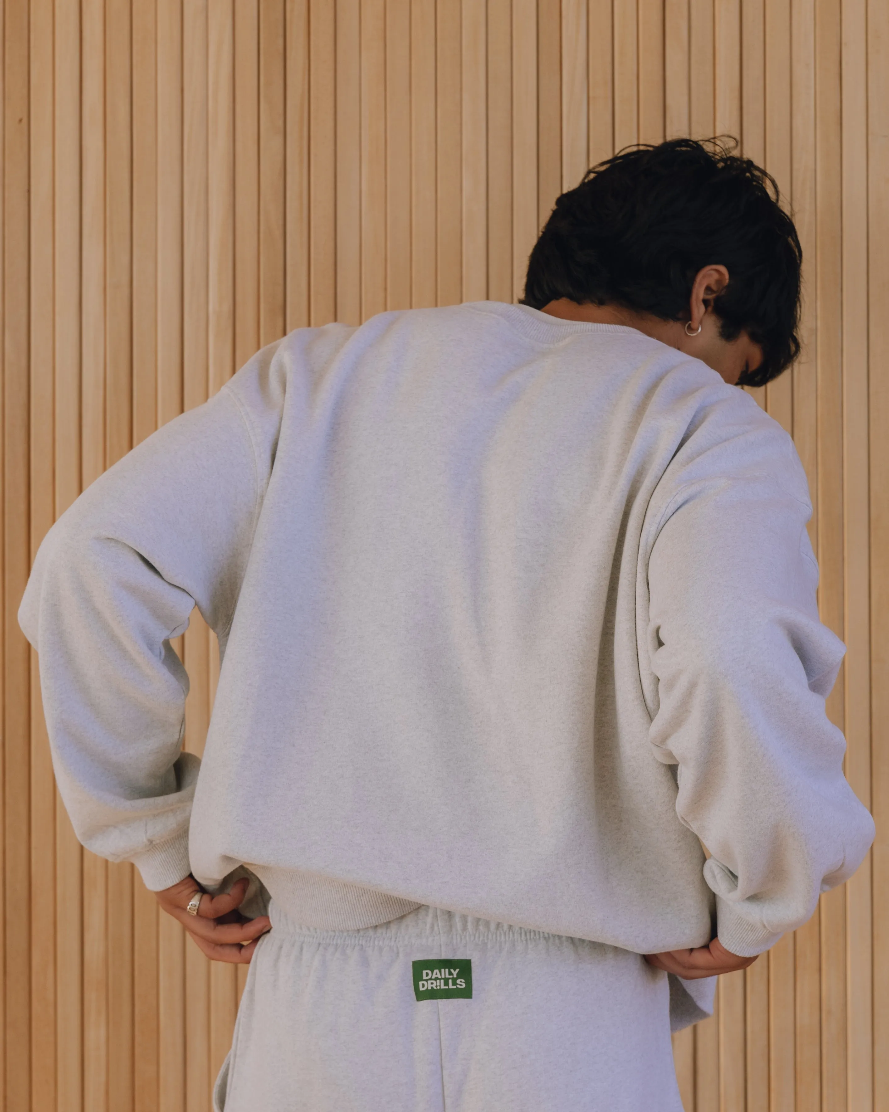 Oversized Fleece Crew - Heather Grey sold by Daily Drills product image thumbnail 5
