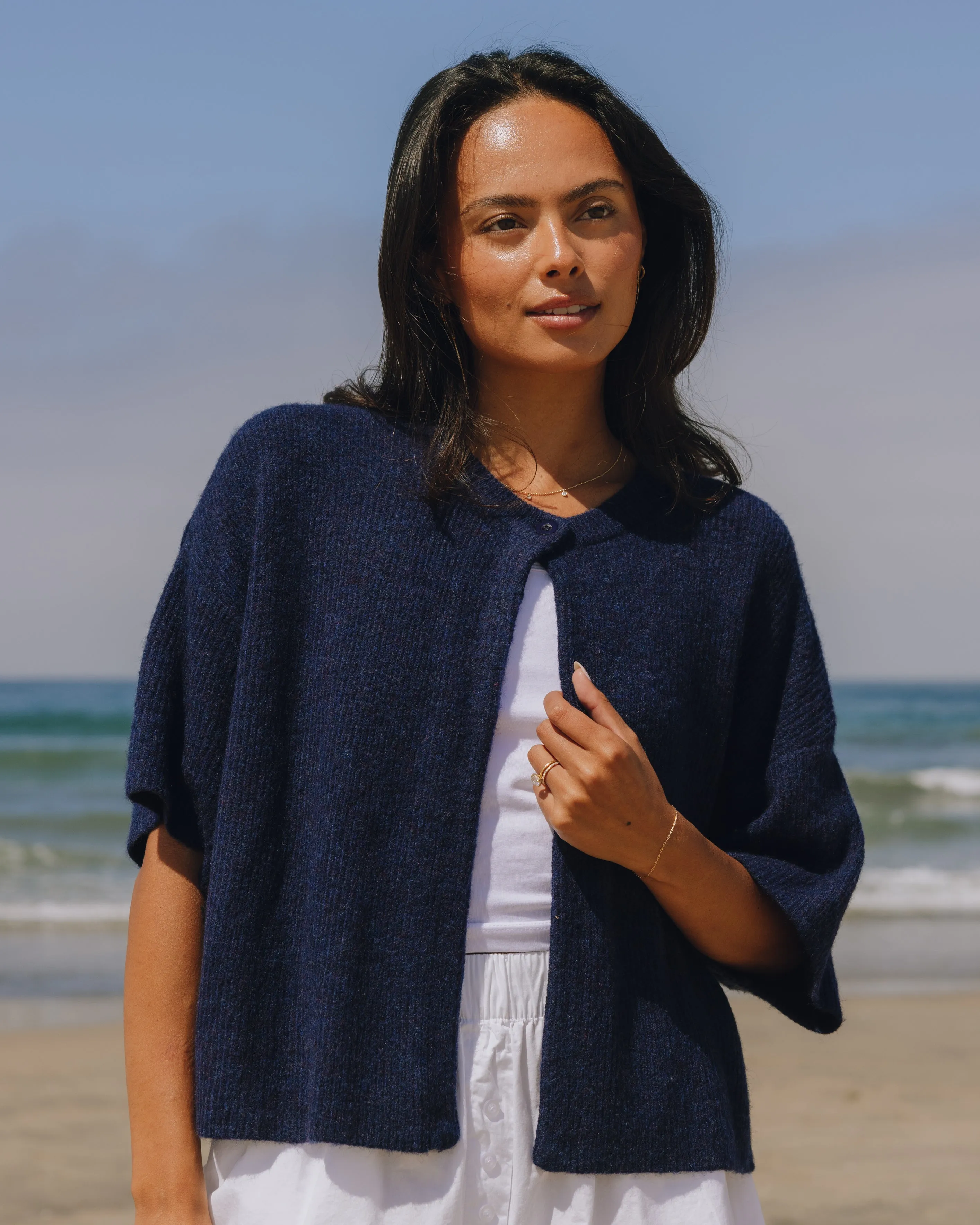 Single Button Sweater - Navy sold by Daily Drills