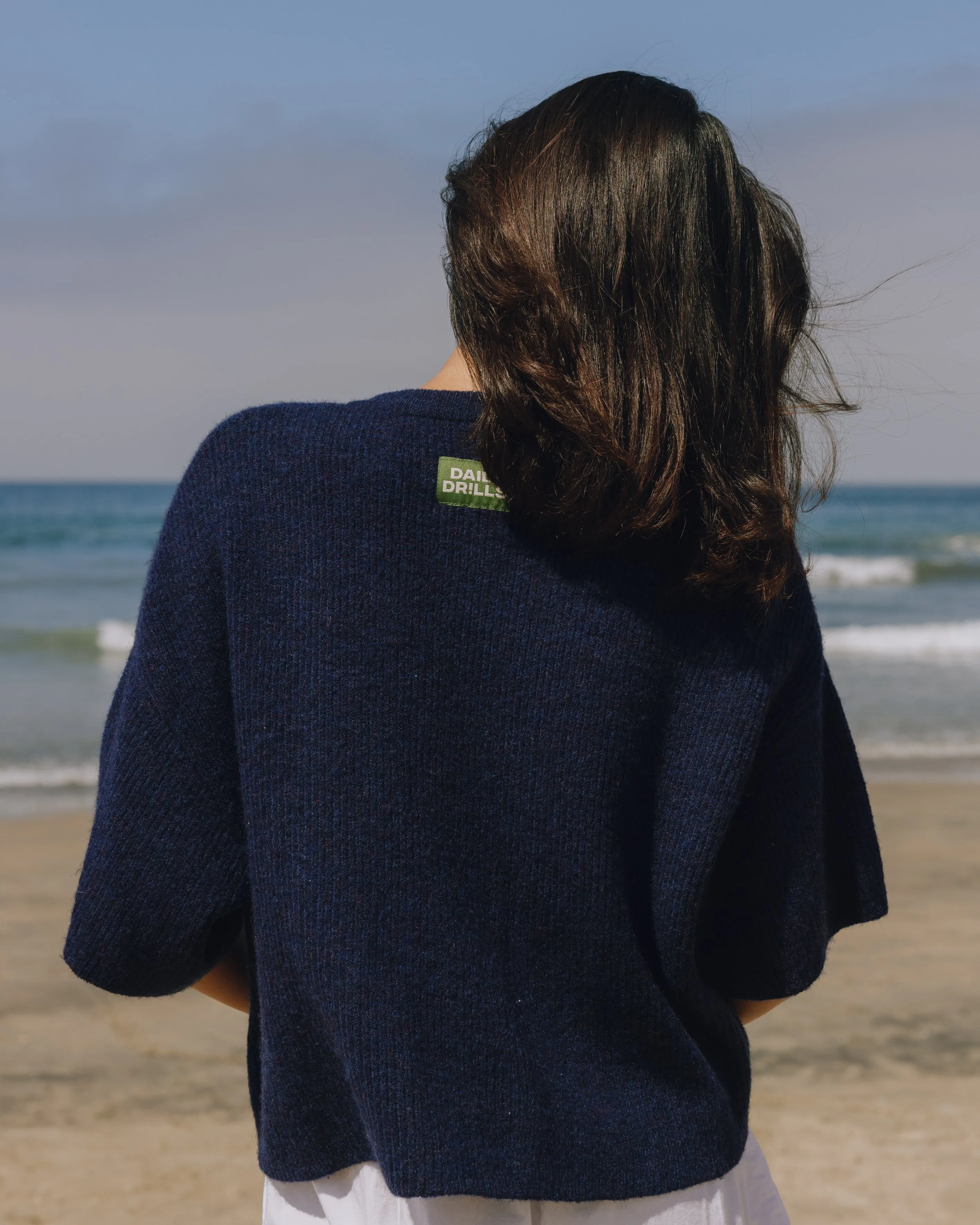 Single Button Sweater - Navy sold by Daily Drills product image thumbnail 2