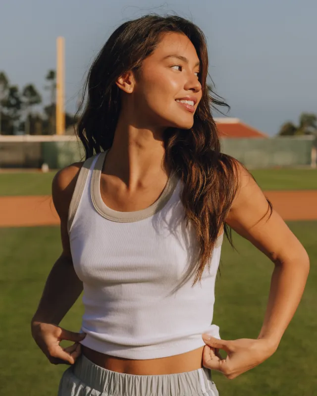 Ribbed Tank - White & Congress sold by Daily Drills