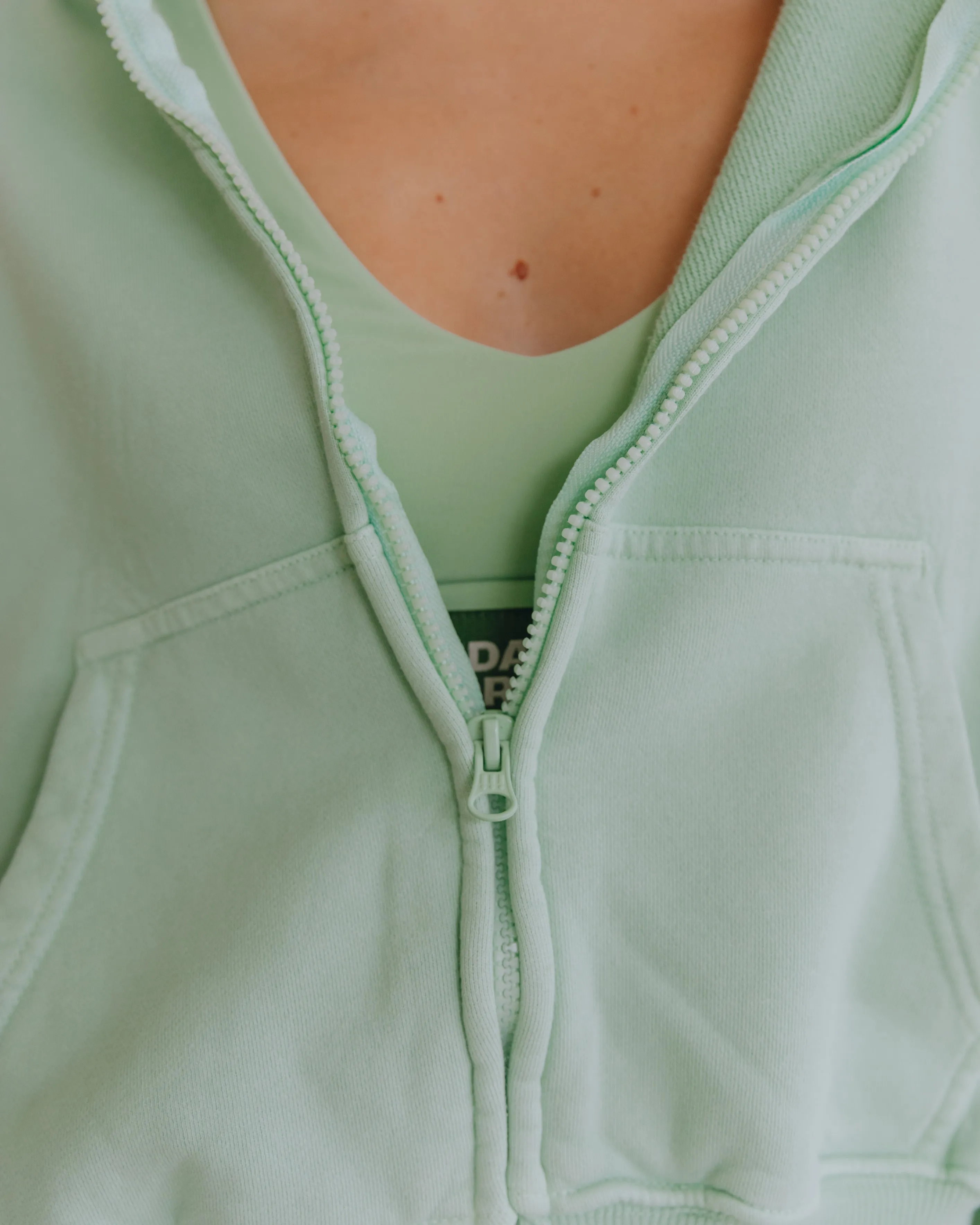 Cropped Zip Hoodie - Mint sold by Daily Drills product image thumbnail 3