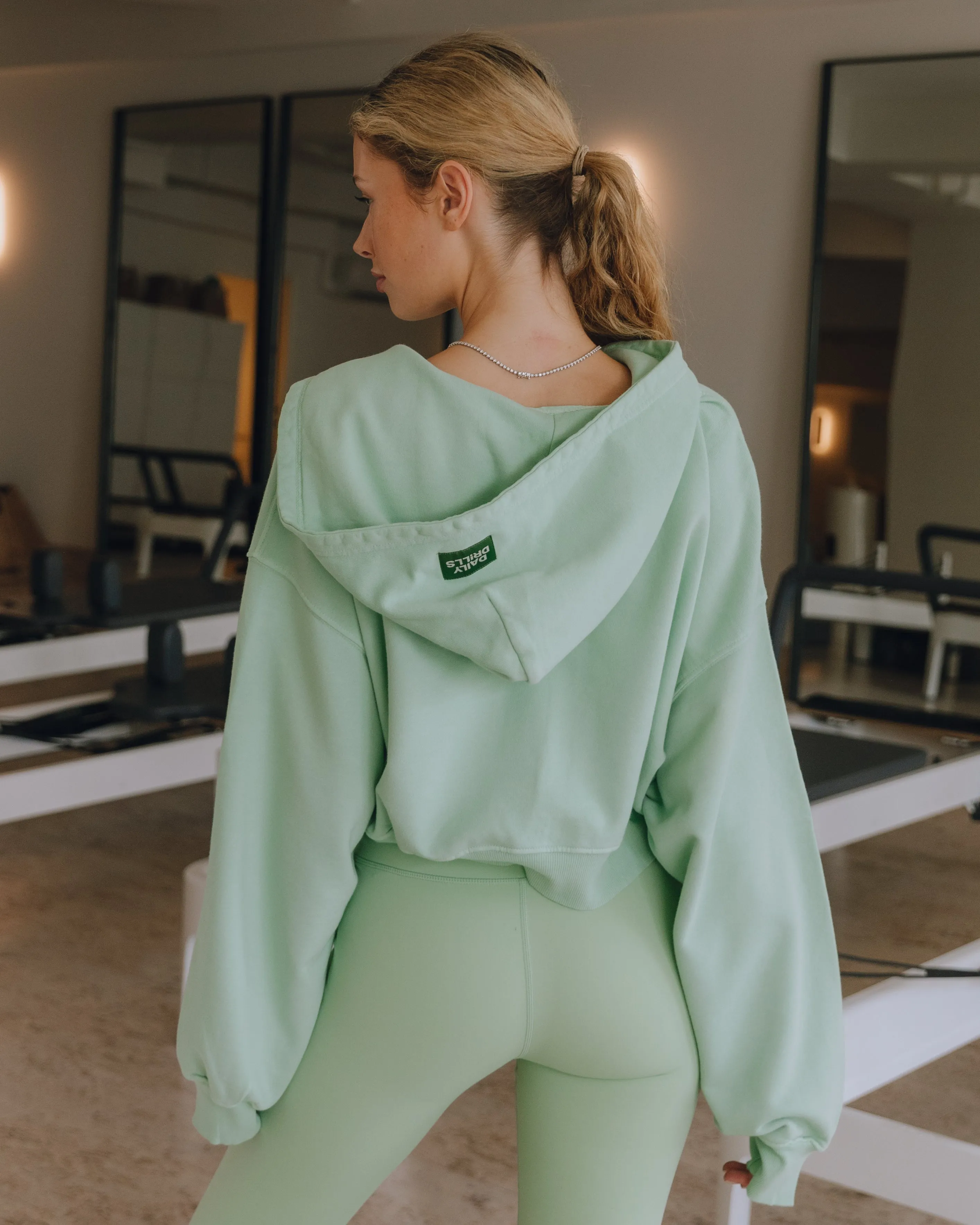 Cropped Zip Hoodie - Mint sold by Daily Drills product image thumbnail 2