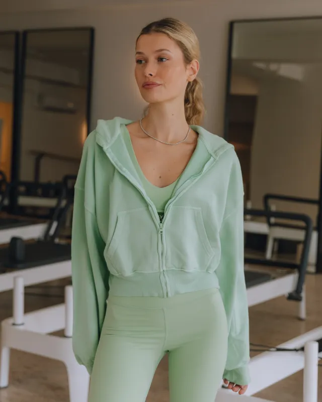 Cropped Zip Hoodie - Mint sold by Daily Drills