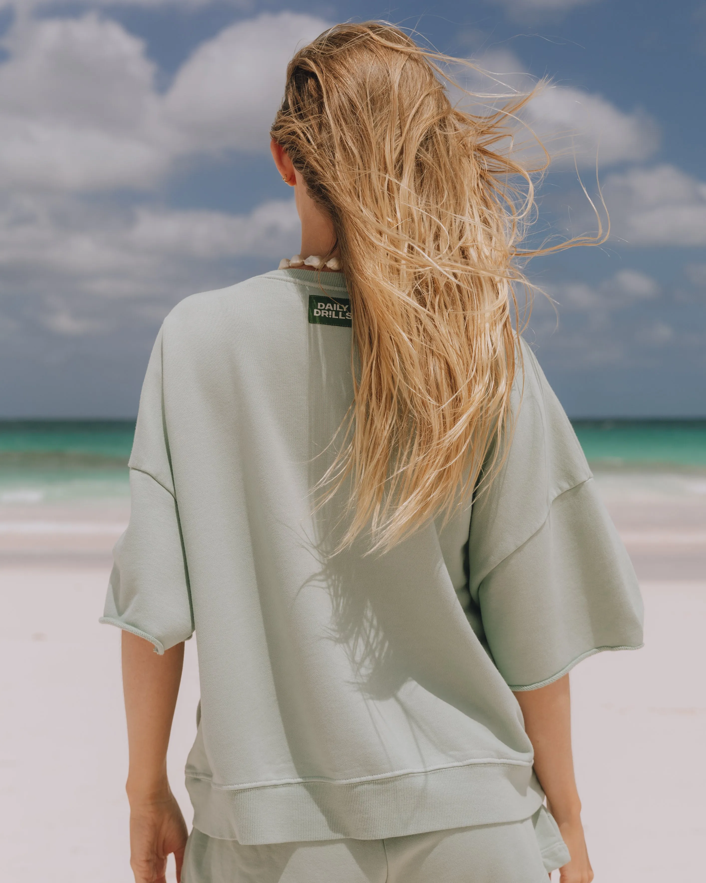 Cropped Sleeve Crew - Harbor sold by Daily Drills product image thumbnail 2