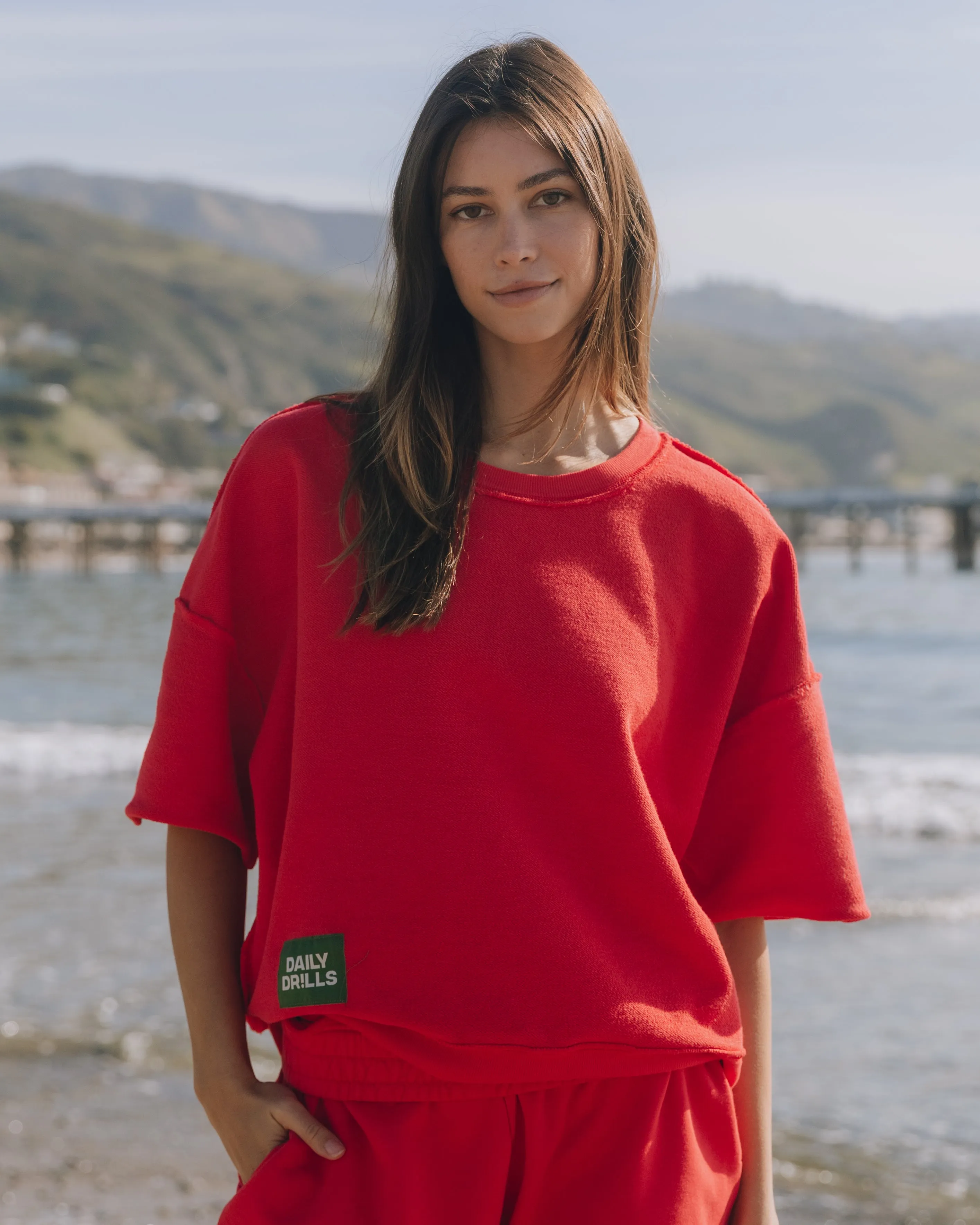 Cropped Sleeve Crew - Heart sold by Daily Drills product image thumbnail 3