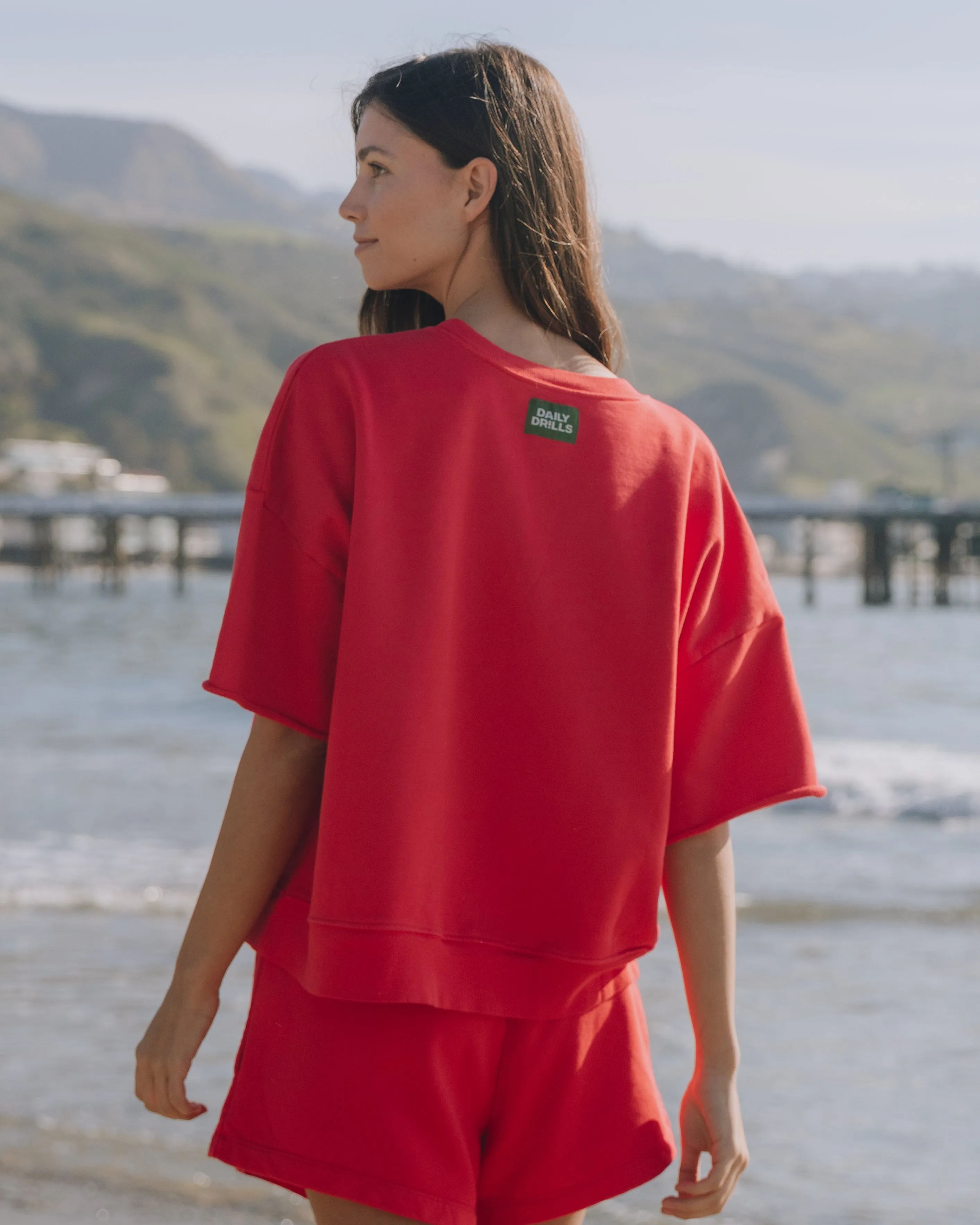 Cropped Sleeve Crew - Heart sold by Daily Drills product image thumbnail 2