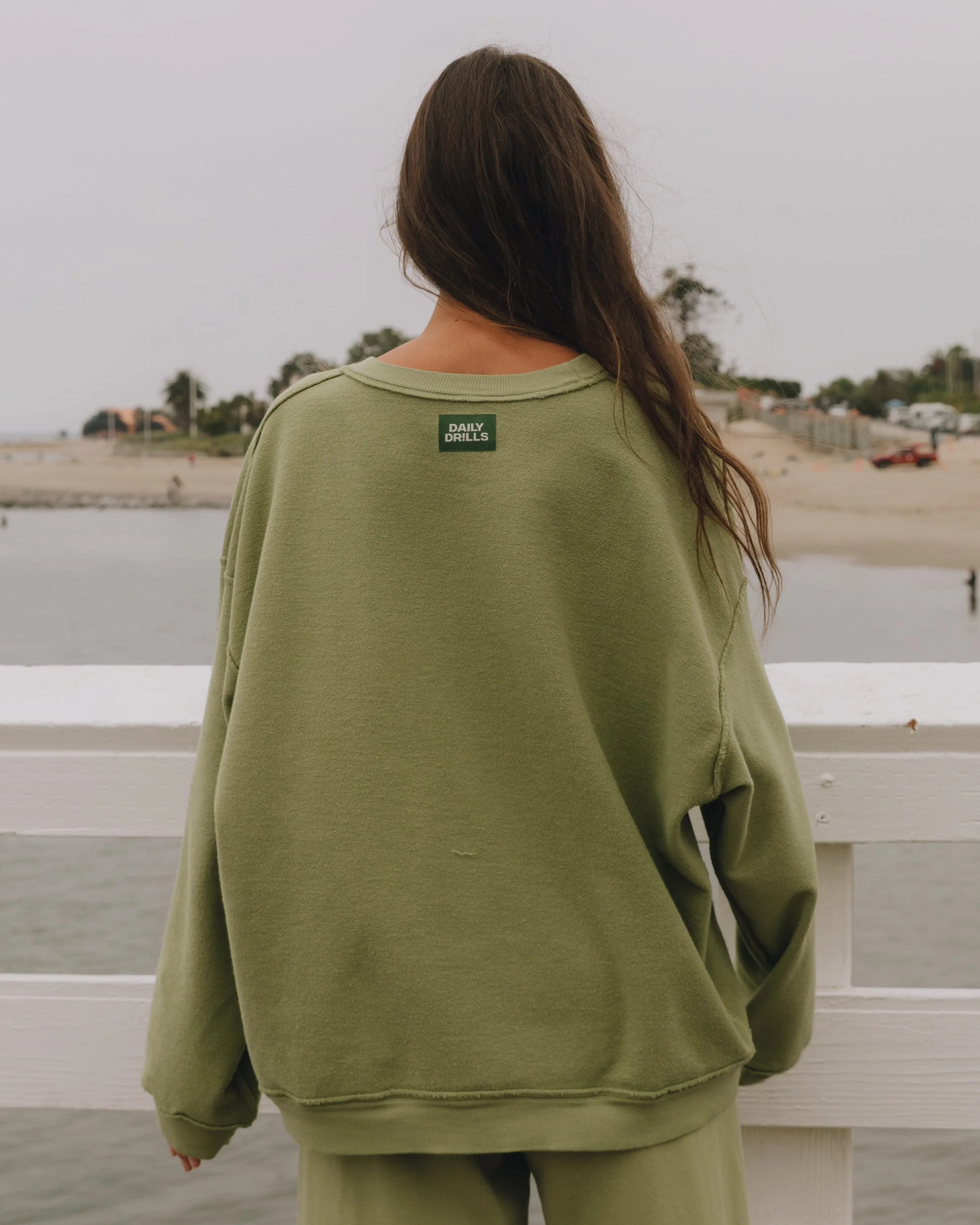 Unisex Oversized Crew - Matcha sold by Daily Drills product image thumbnail 3