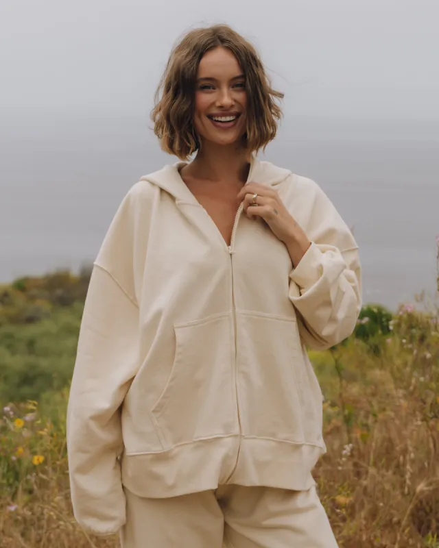 Oversized Zip Hoodie - Sand sold by Daily Drills