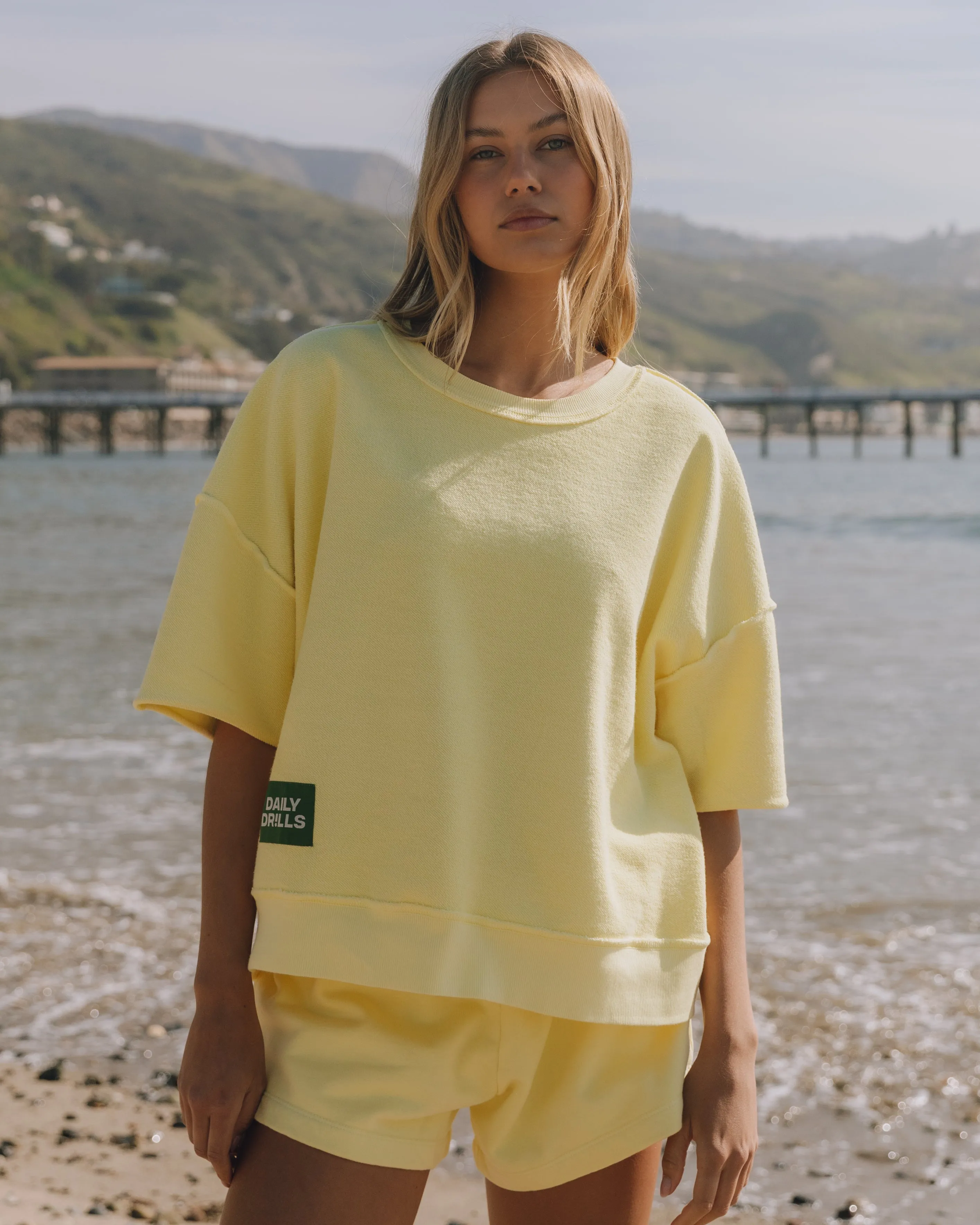 Cropped Sleeve Crew - Lemonade sold by Daily Drills product image thumbnail 3