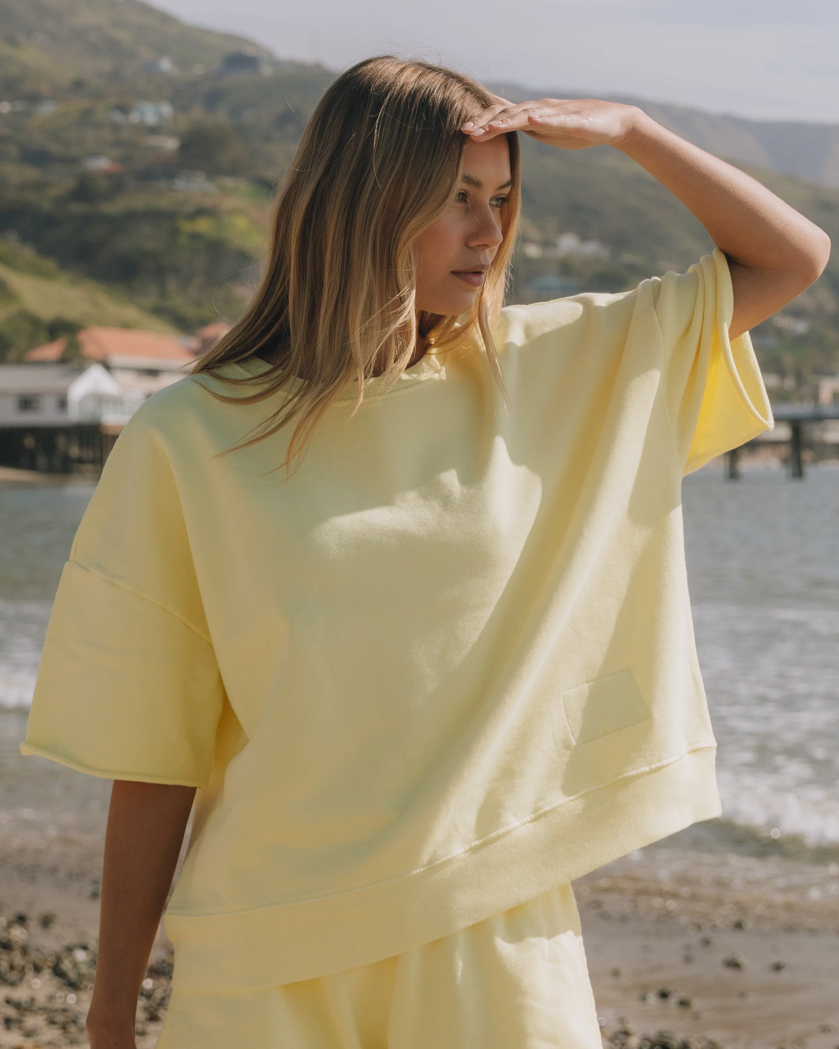 Cropped Sleeve Crew - Lemonade sold by Daily Drills