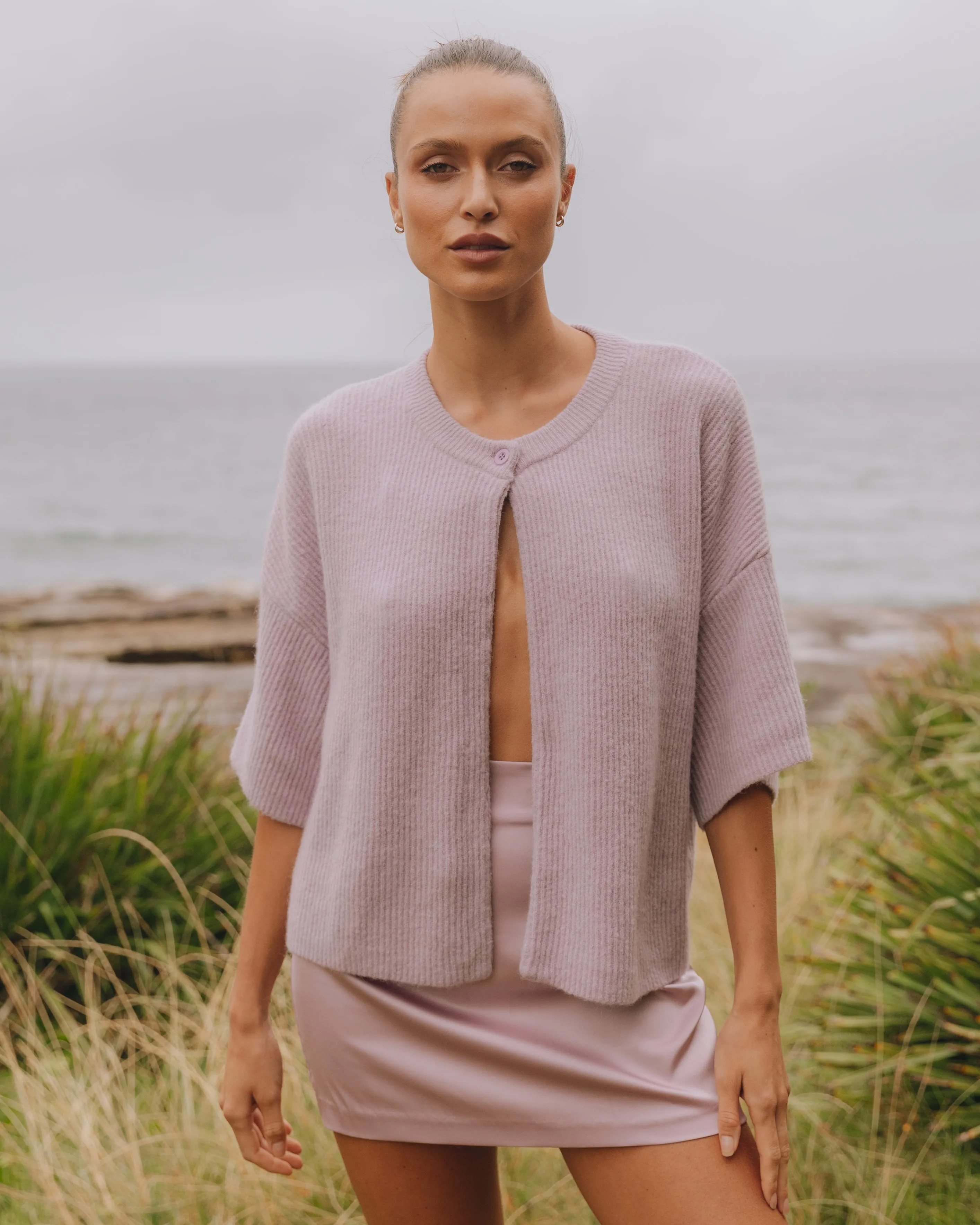 Single Button Sweater - Lavender sold by Daily Drills