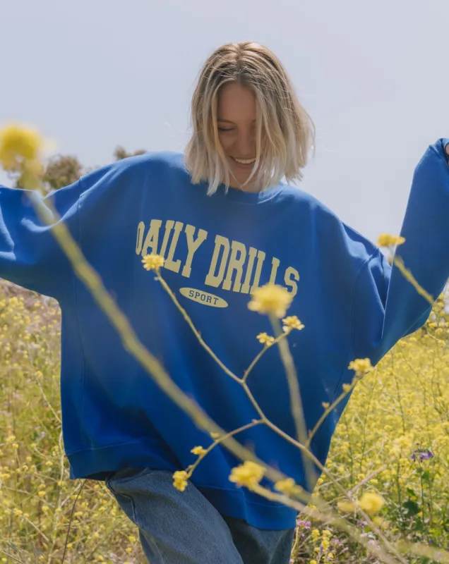 Oversized Sport Crew - Cobalt sold by Daily Drills