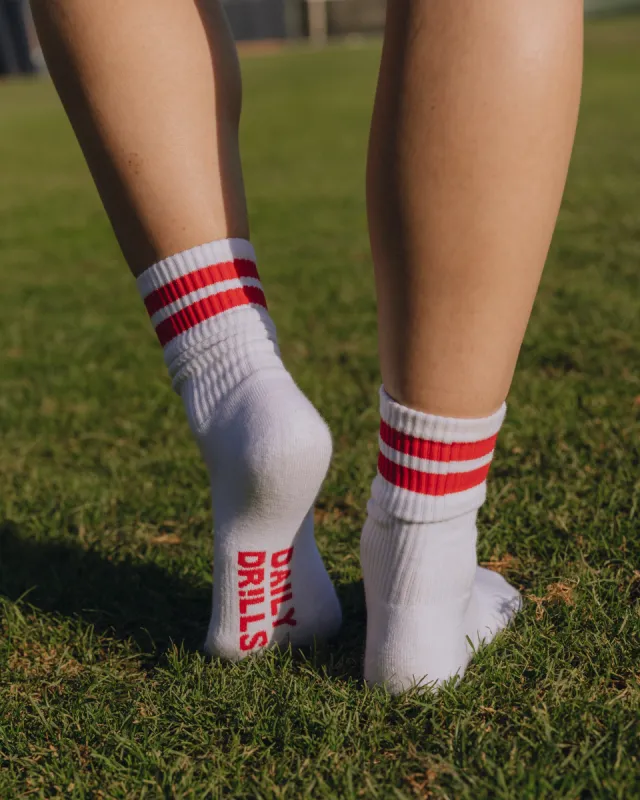 Varsity Socks - White & Heart sold by Daily Drills