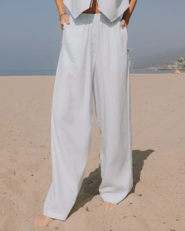 Linen Resort Pants - Light Blue sold by Daily Drills