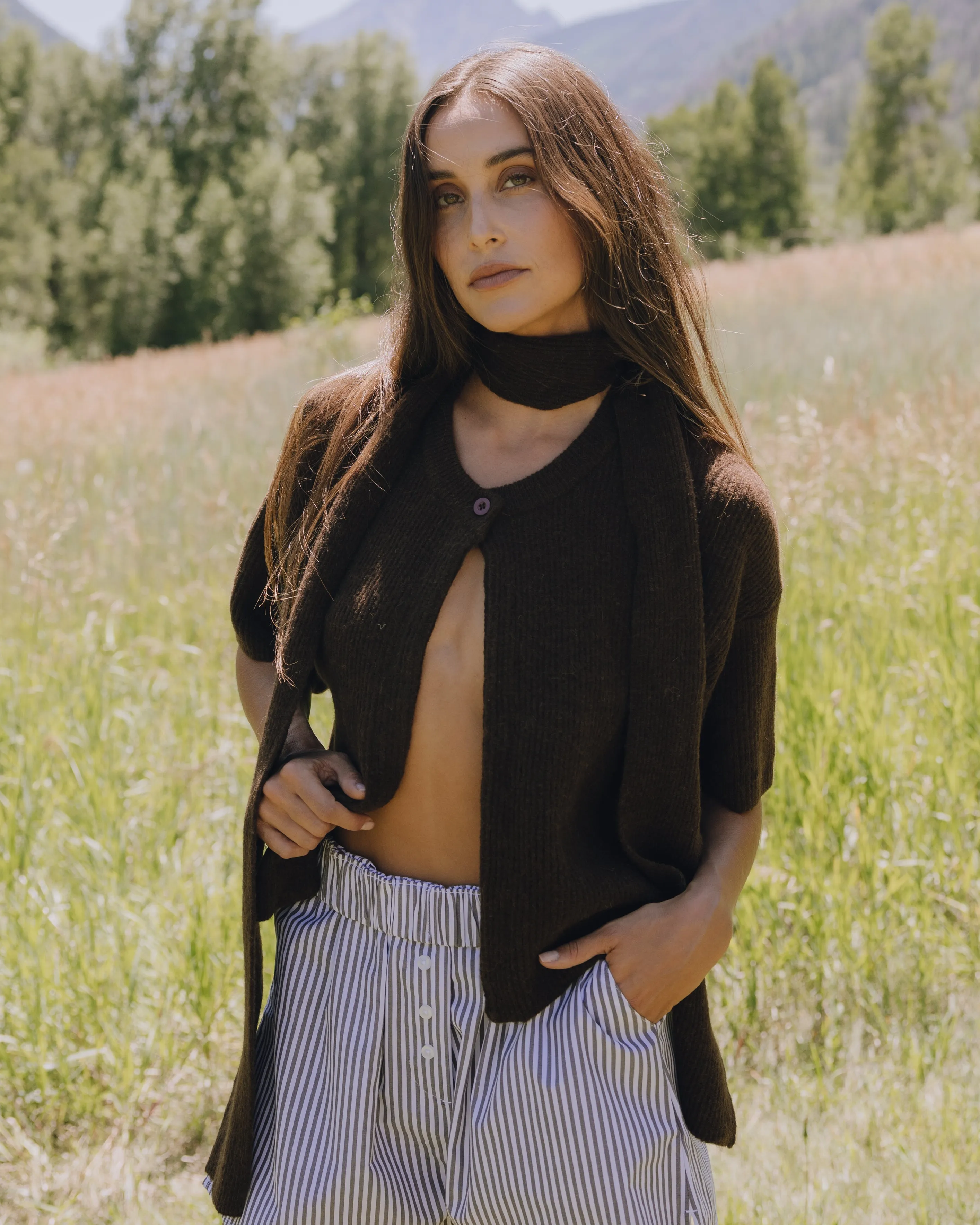 Single Button Sweater & Scarf Set - Coco sold by Daily Drills