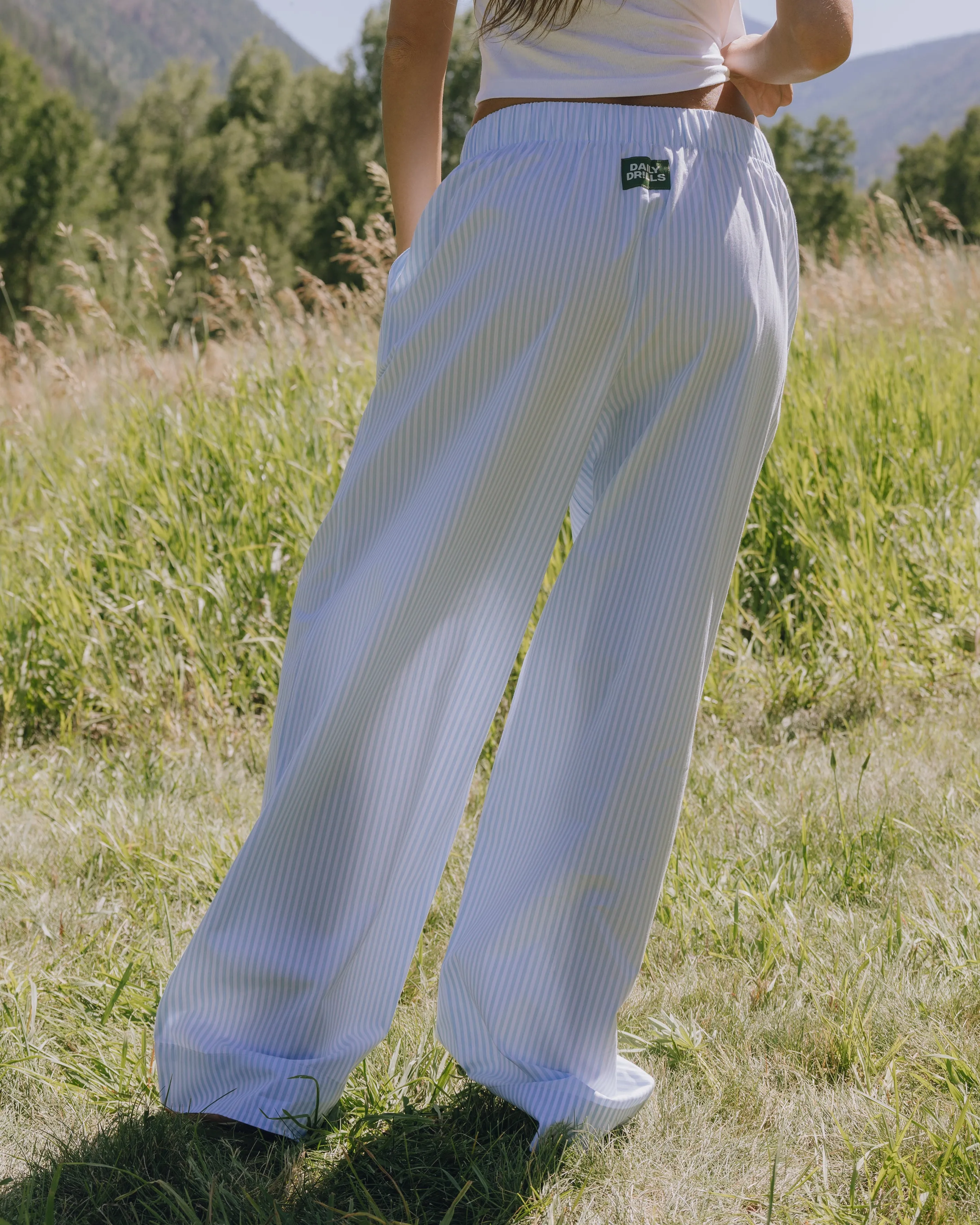 Poplin Resort Pants - Lake Day/White Stripe sold by Daily Drills product image thumbnail 2