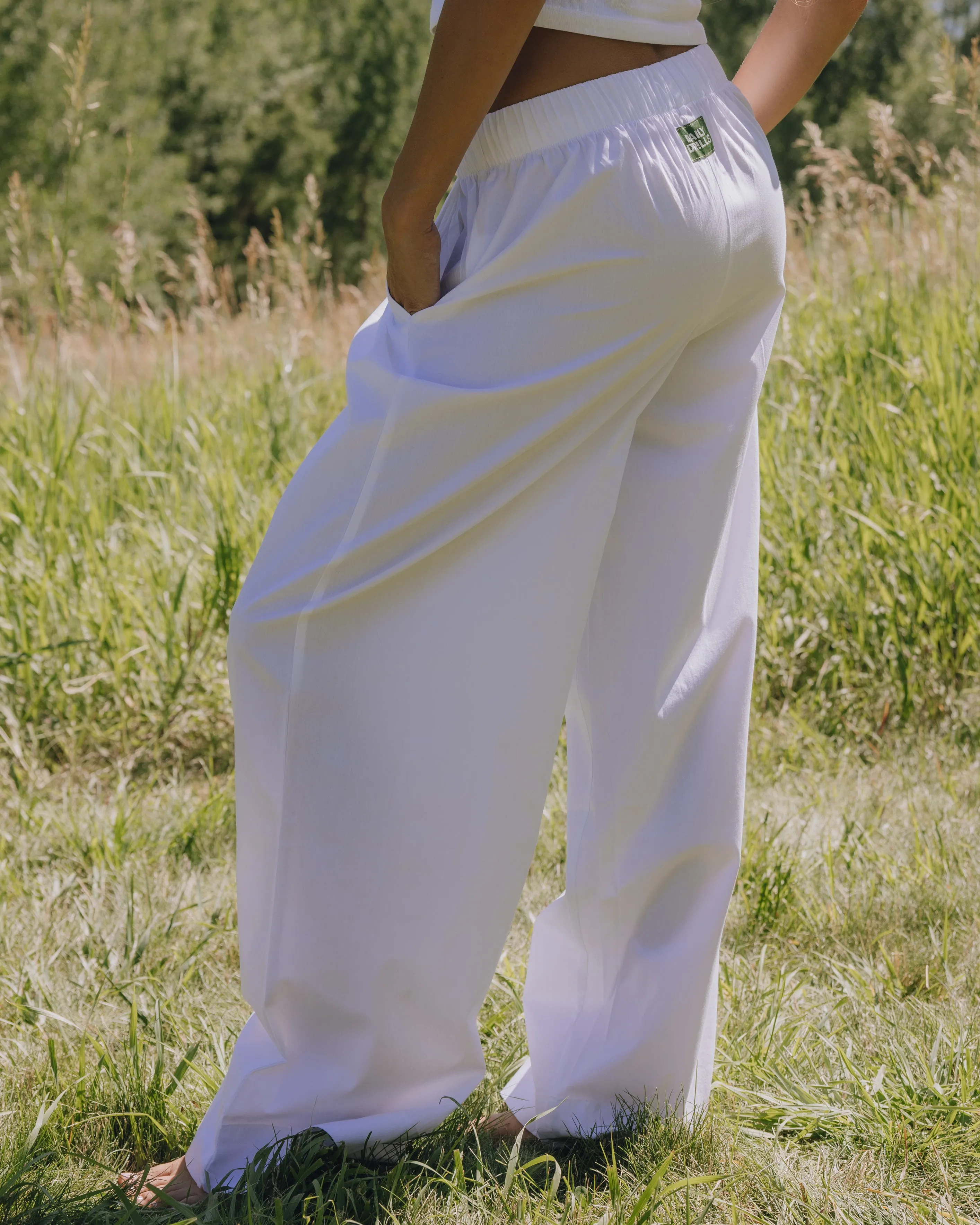 Poplin Resort Pants - White sold by Daily Drills product image thumbnail 4