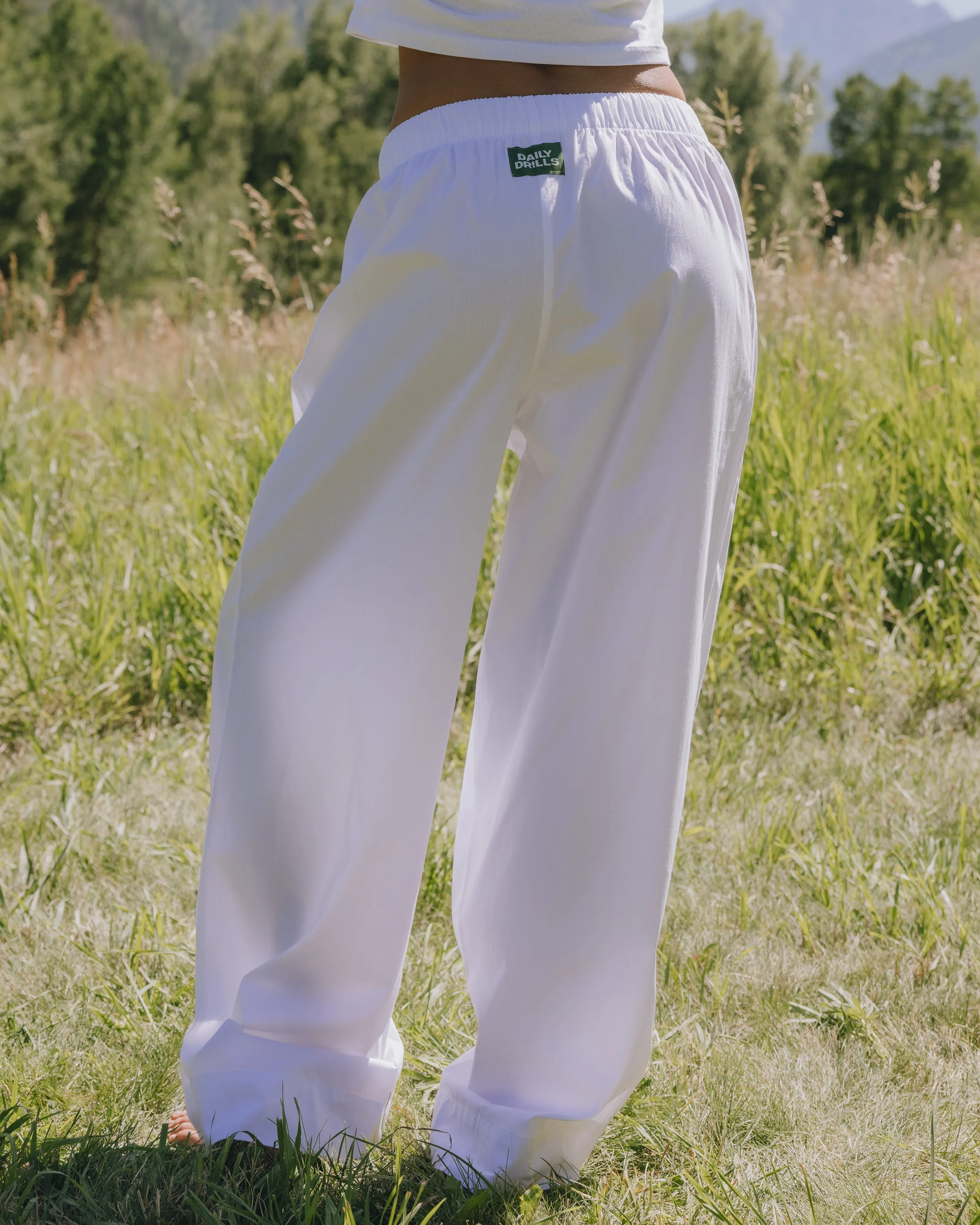 Poplin Resort Pants - White sold by Daily Drills product image thumbnail 2