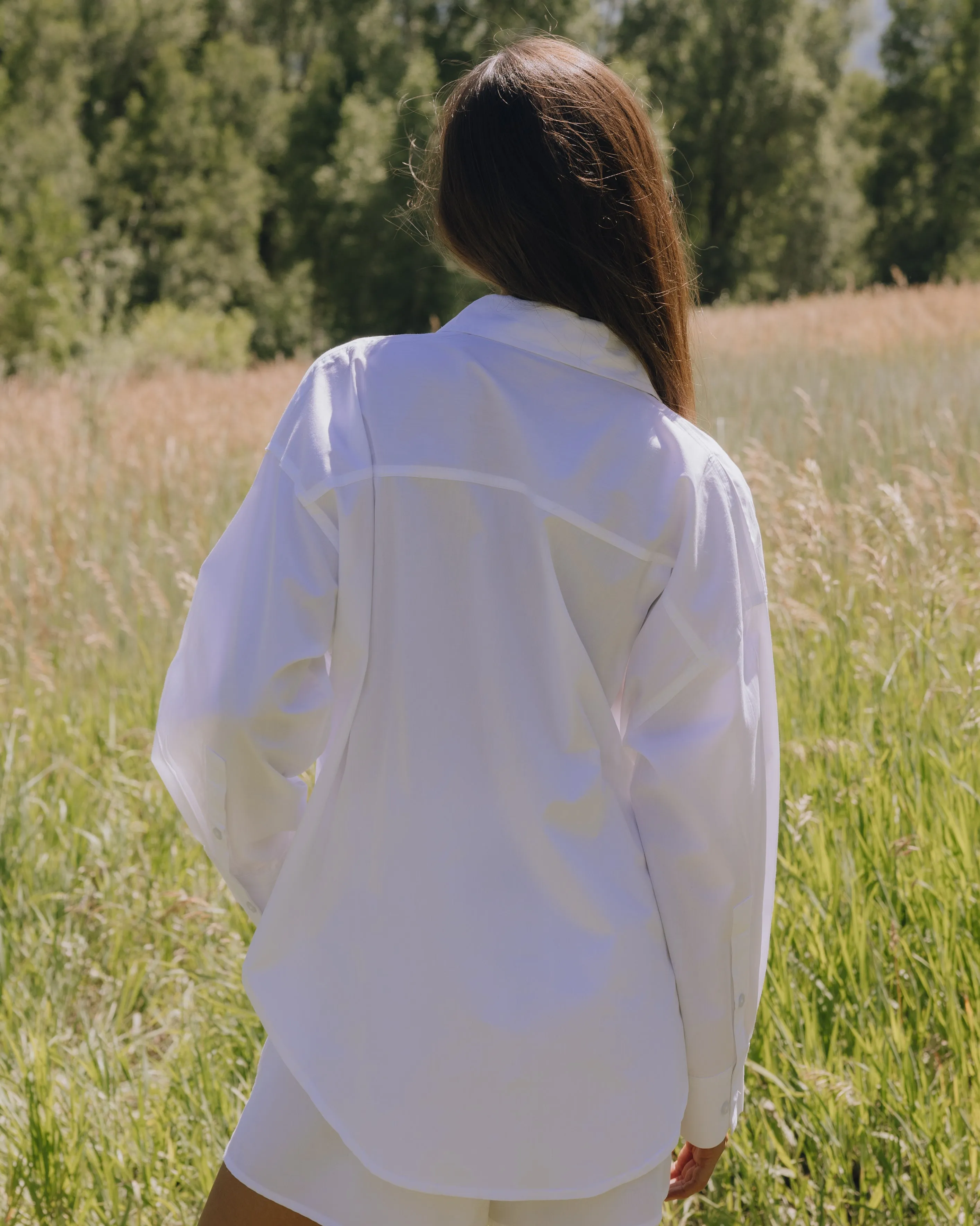 Poplin Patch Button Down - White sold by Daily Drills product image thumbnail 2