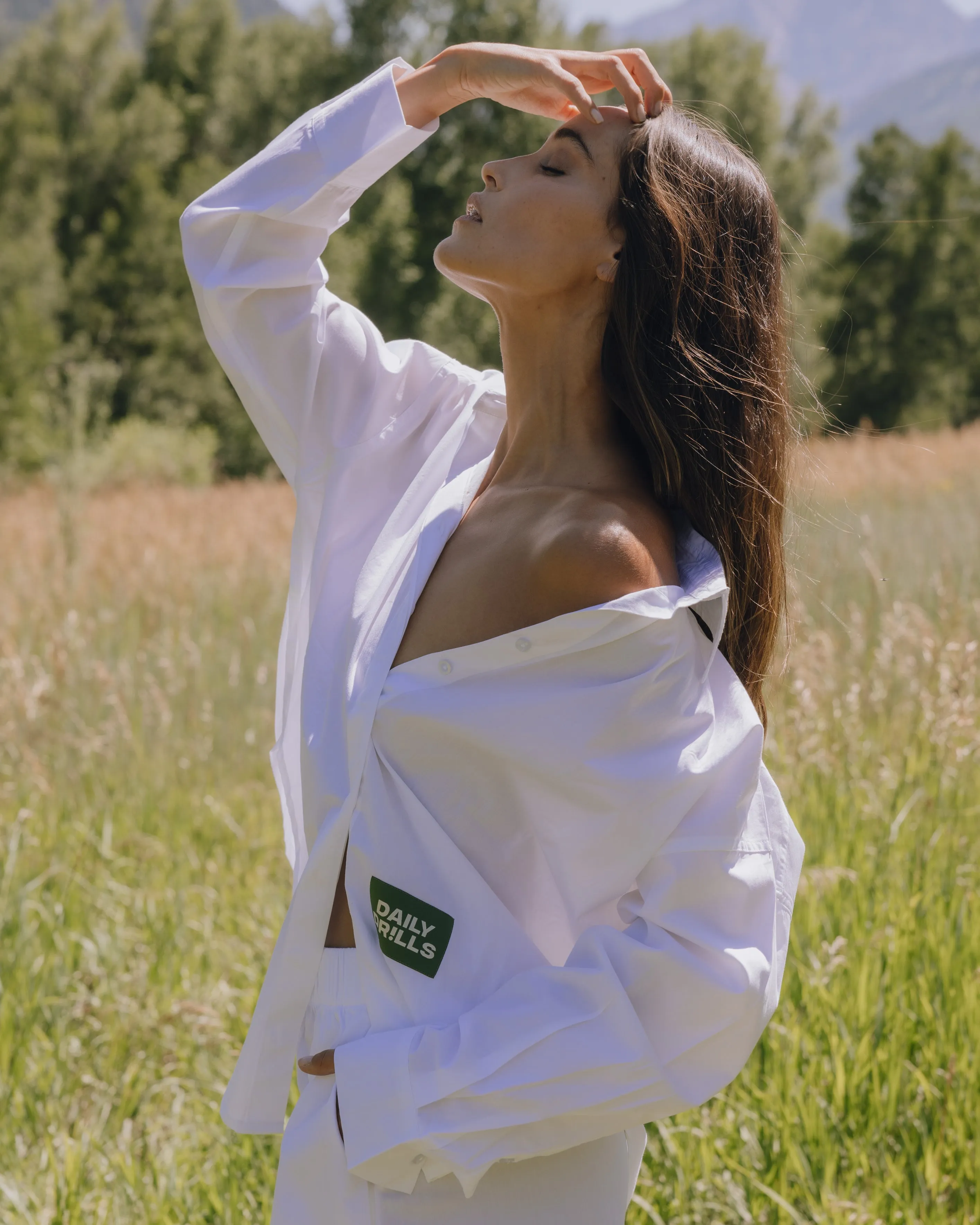 Poplin Patch Button Down - White sold by Daily Drills product image thumbnail 3