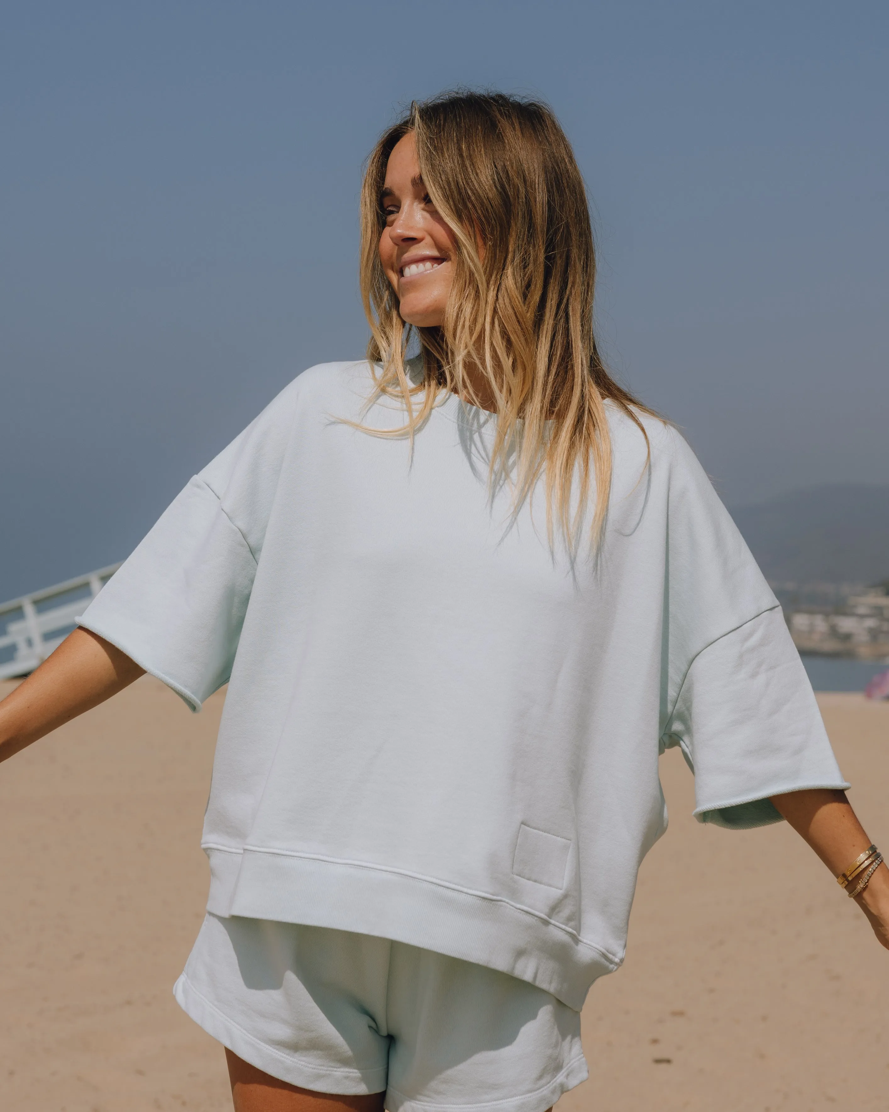 Cropped Sleeve Crew - Lake Day sold by Daily Drills