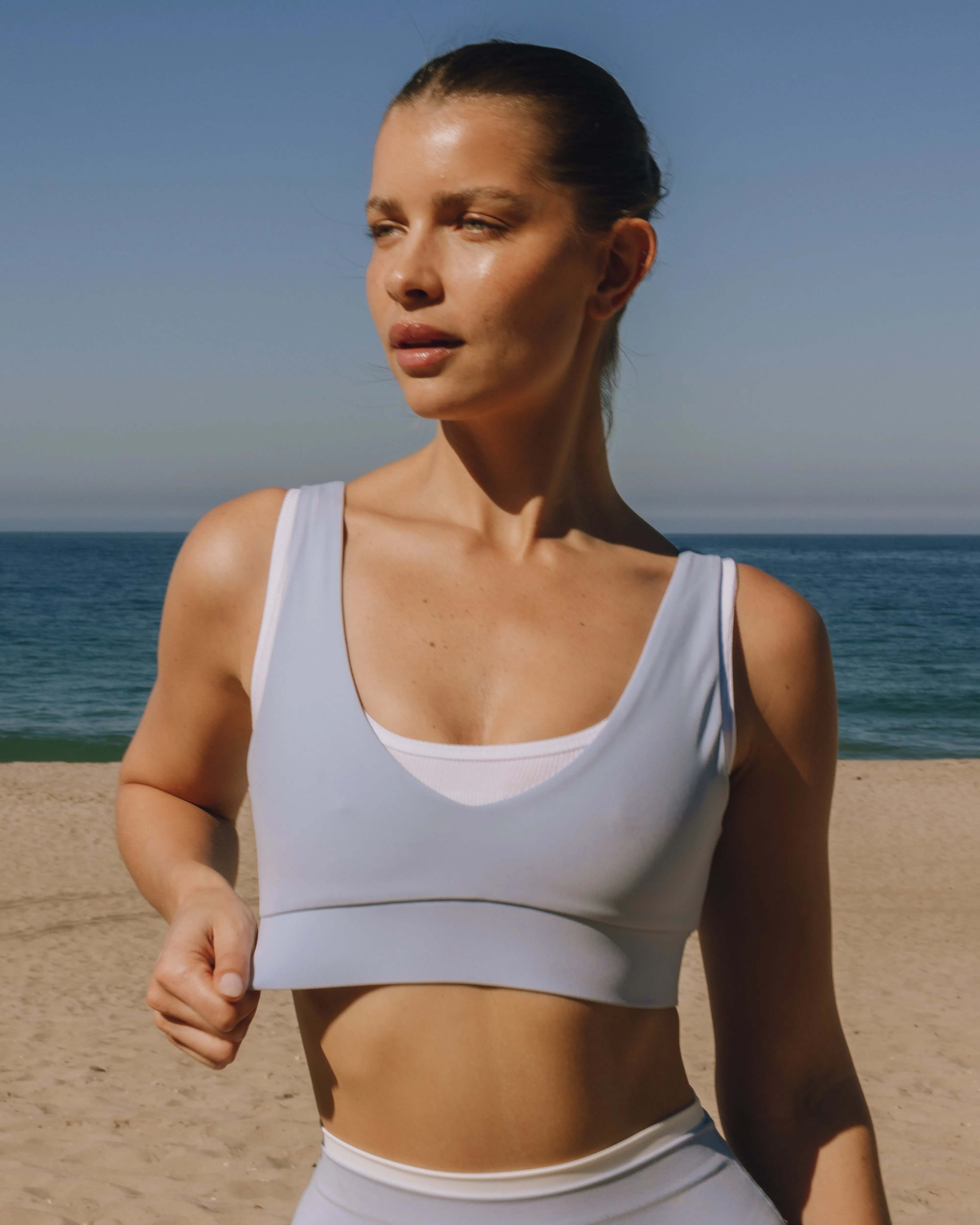 Layered Go! V-Neck Bra - Mist & White sold by Daily Drills product image thumbnail 3