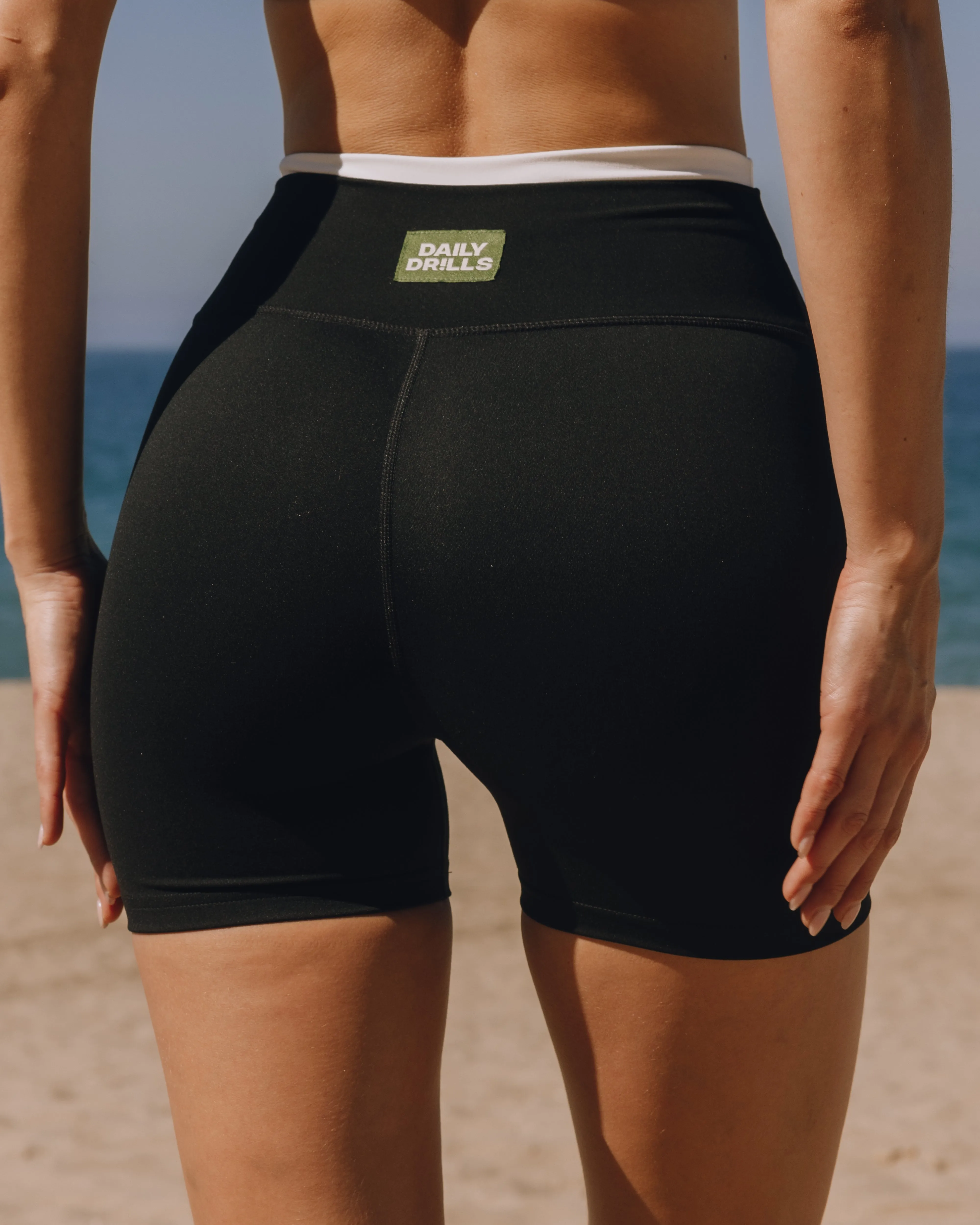 Layered Go! Shortie Shorts - Black & White sold by Daily Drills product image thumbnail 2