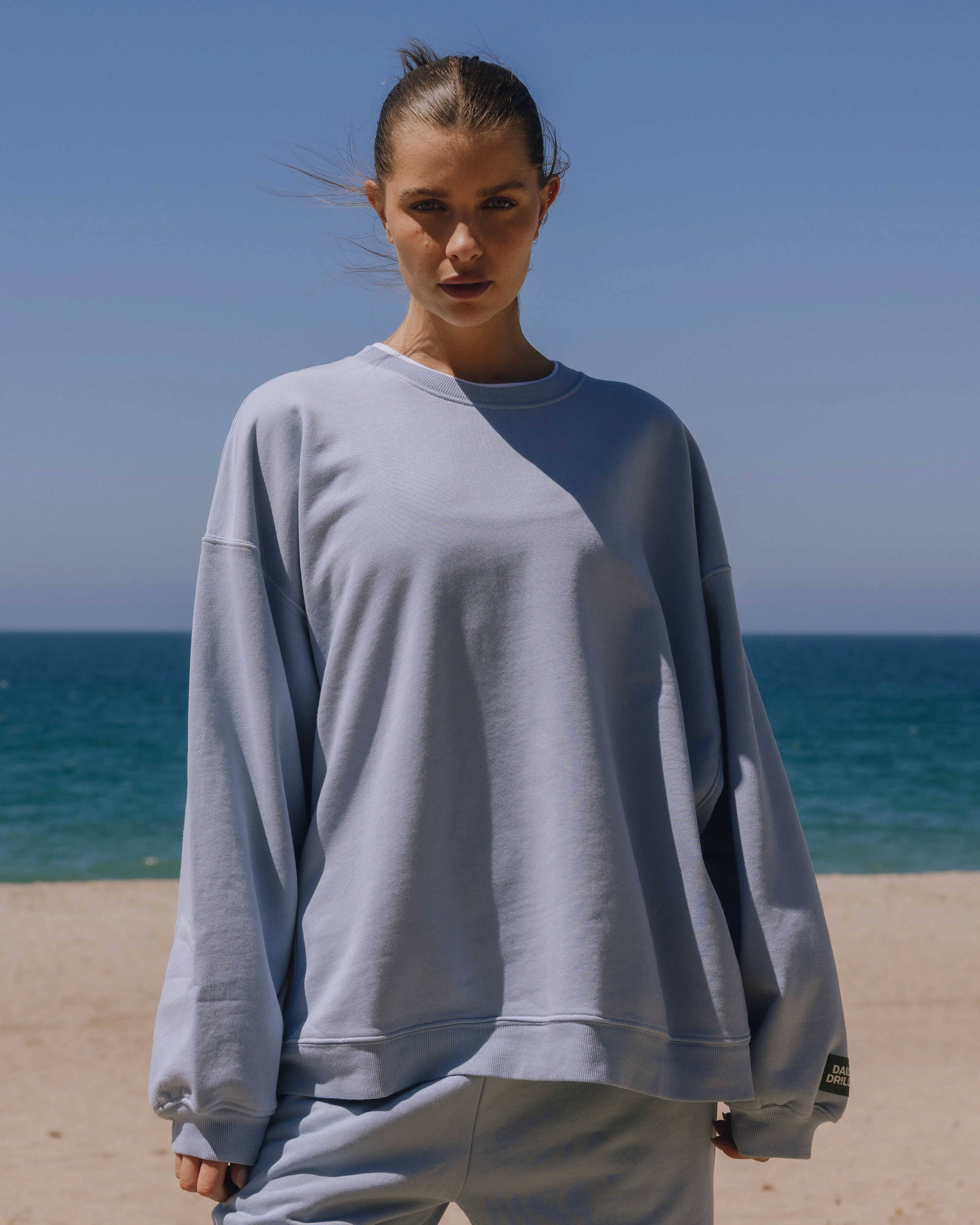 Layered Oversized Crew - Mist sold by Daily Drills