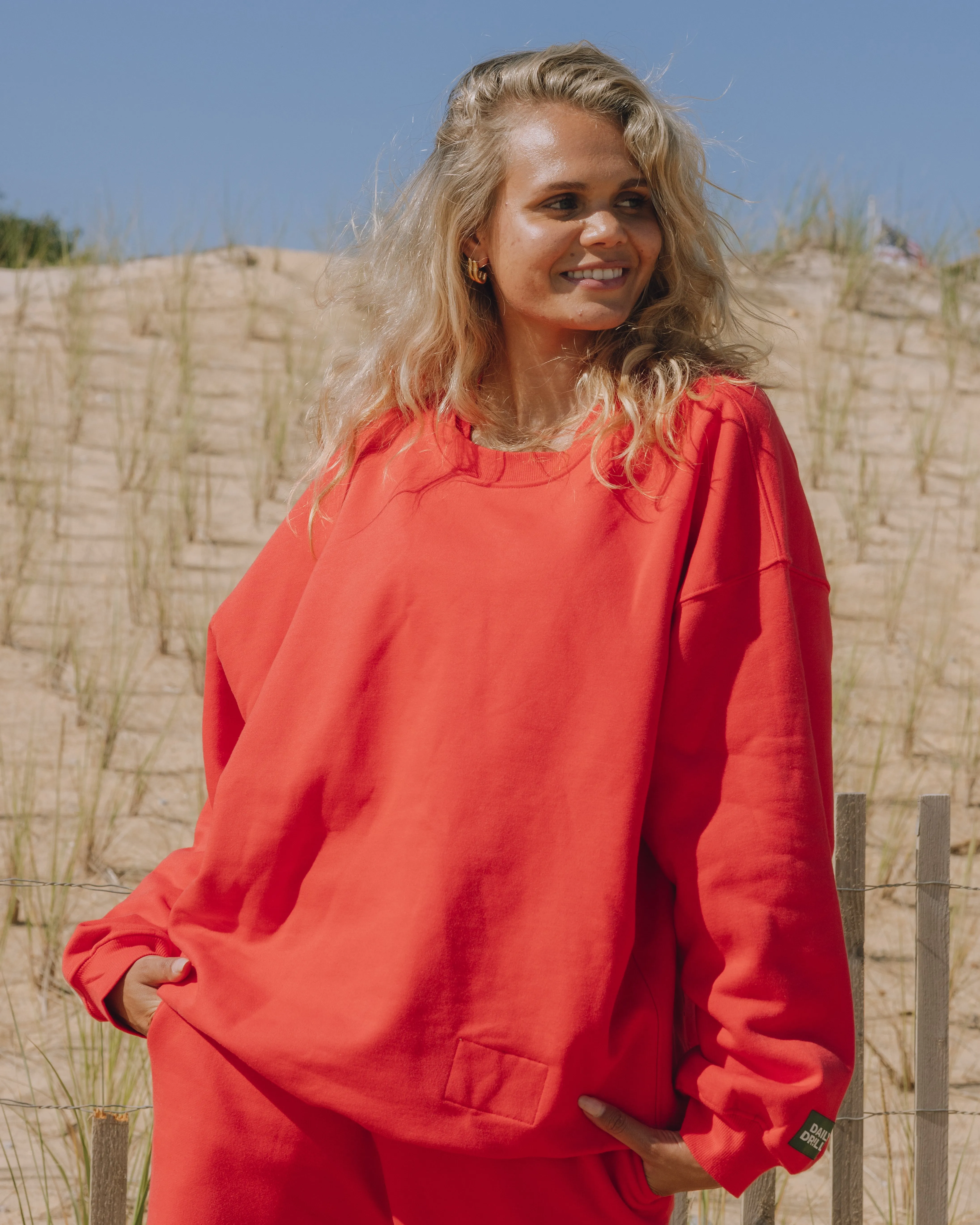 Oversized Fleece Crew - Heart sold by Daily Drills