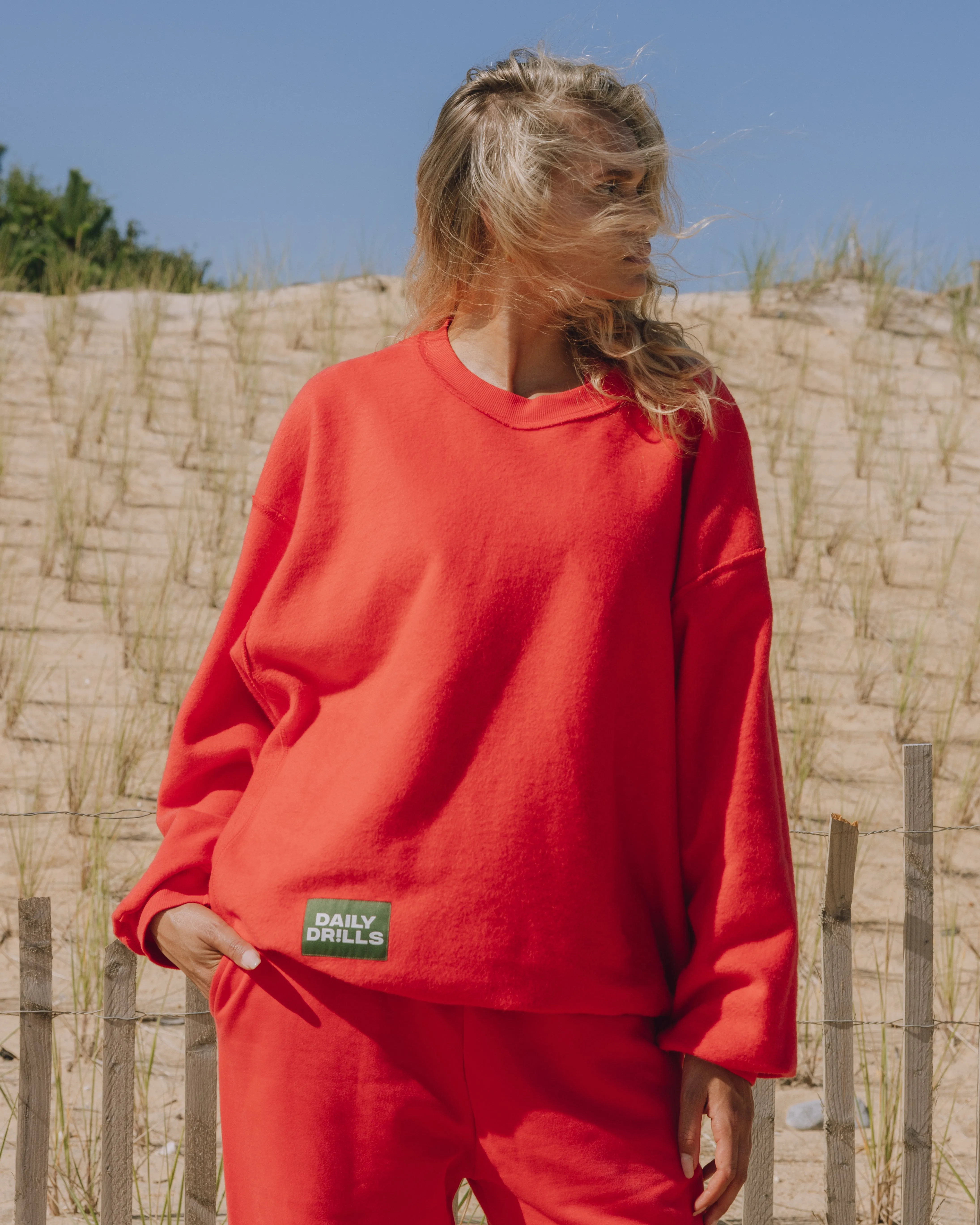 Oversized Fleece Crew - Heart sold by Daily Drills product image thumbnail 3