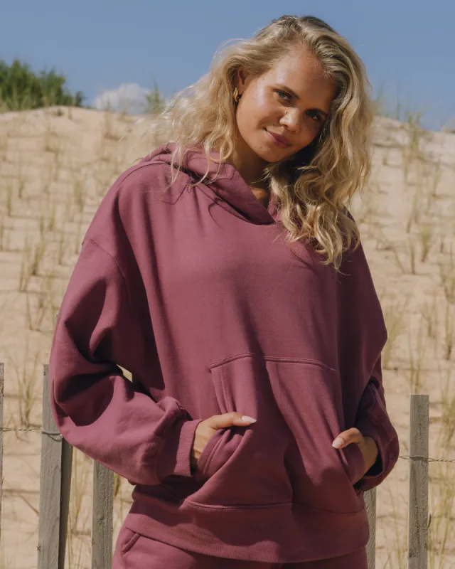 Oversized Fleece Hoodie - Wine sold by Daily Drills