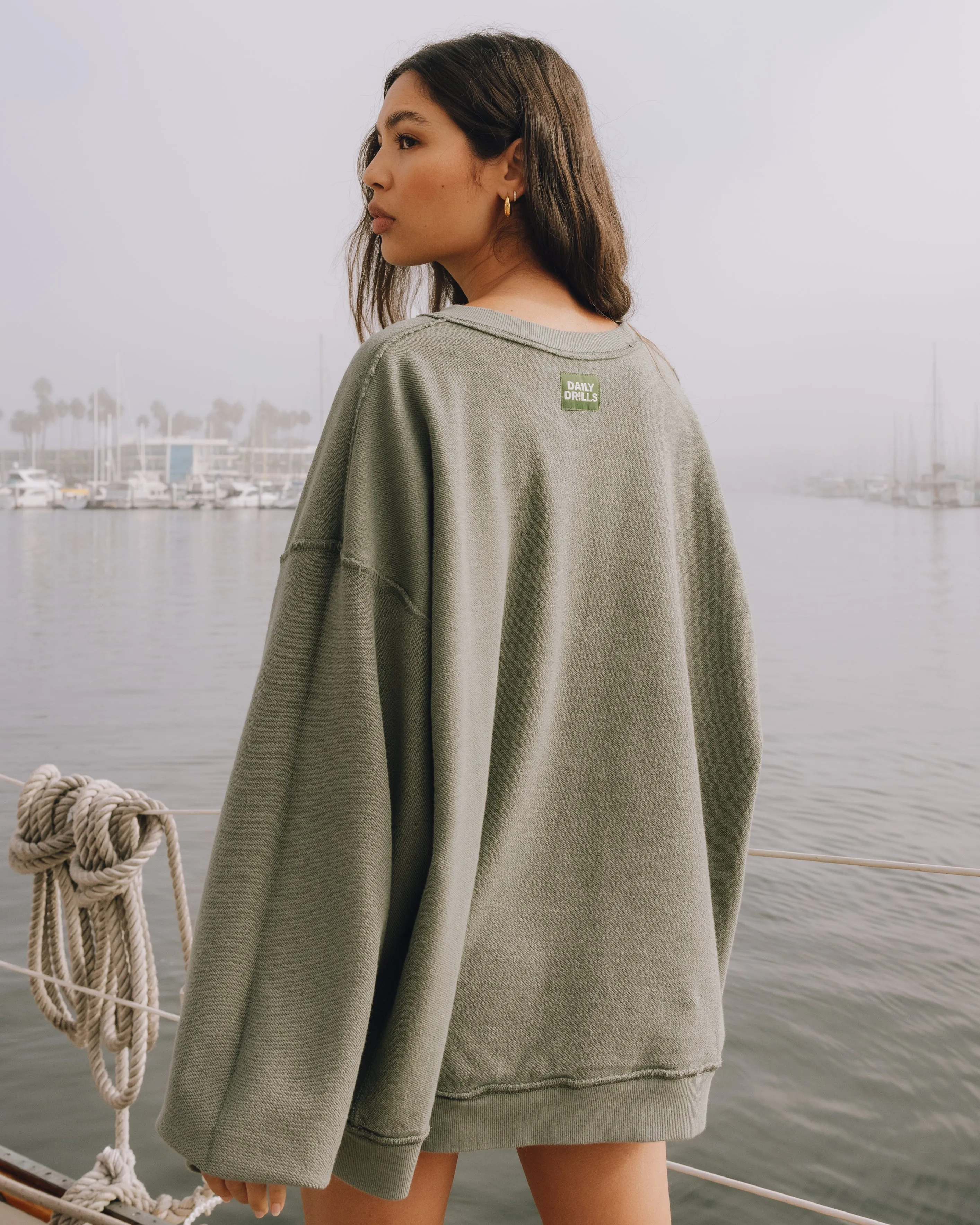 Unisex Oversized Crew - DD Green sold by Daily Drills product image thumbnail 3