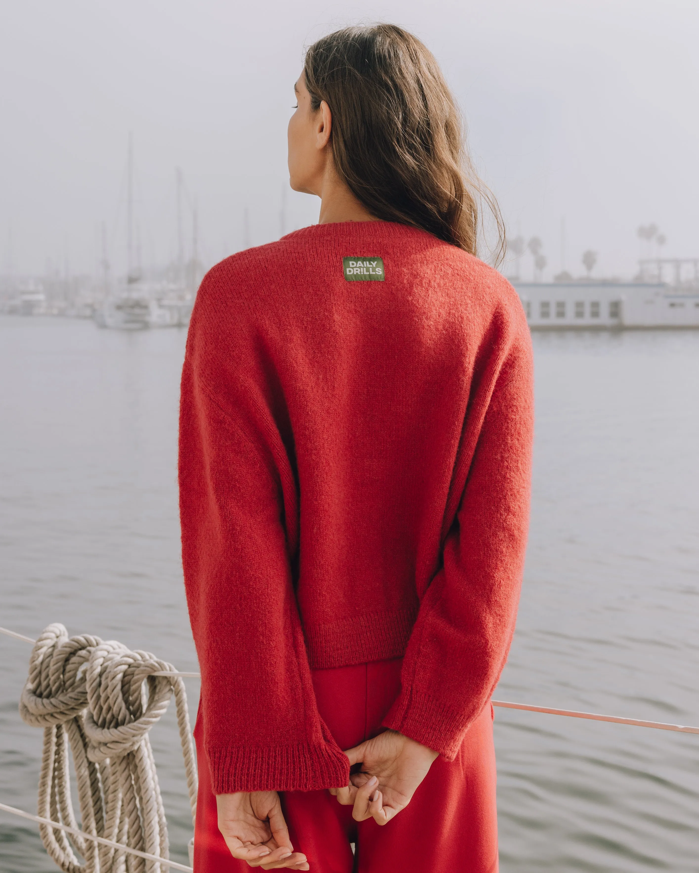 Button Up Sweater - Vintage Red sold by Daily Drills product image thumbnail 2