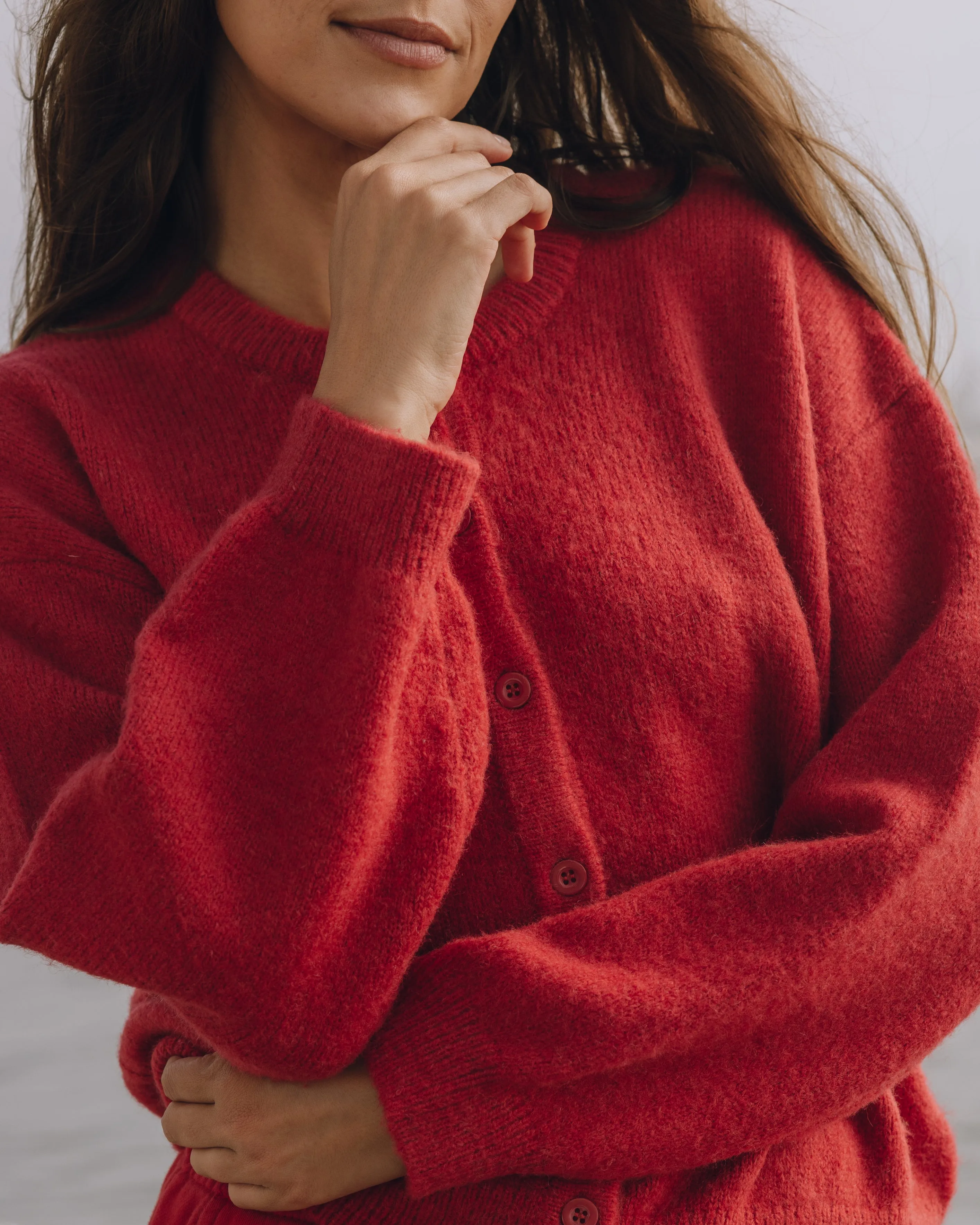 Button Up Sweater - Vintage Red sold by Daily Drills product image thumbnail 4