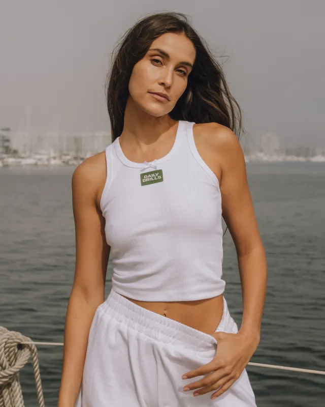 Pointelle Tank - White sold by Daily Drills