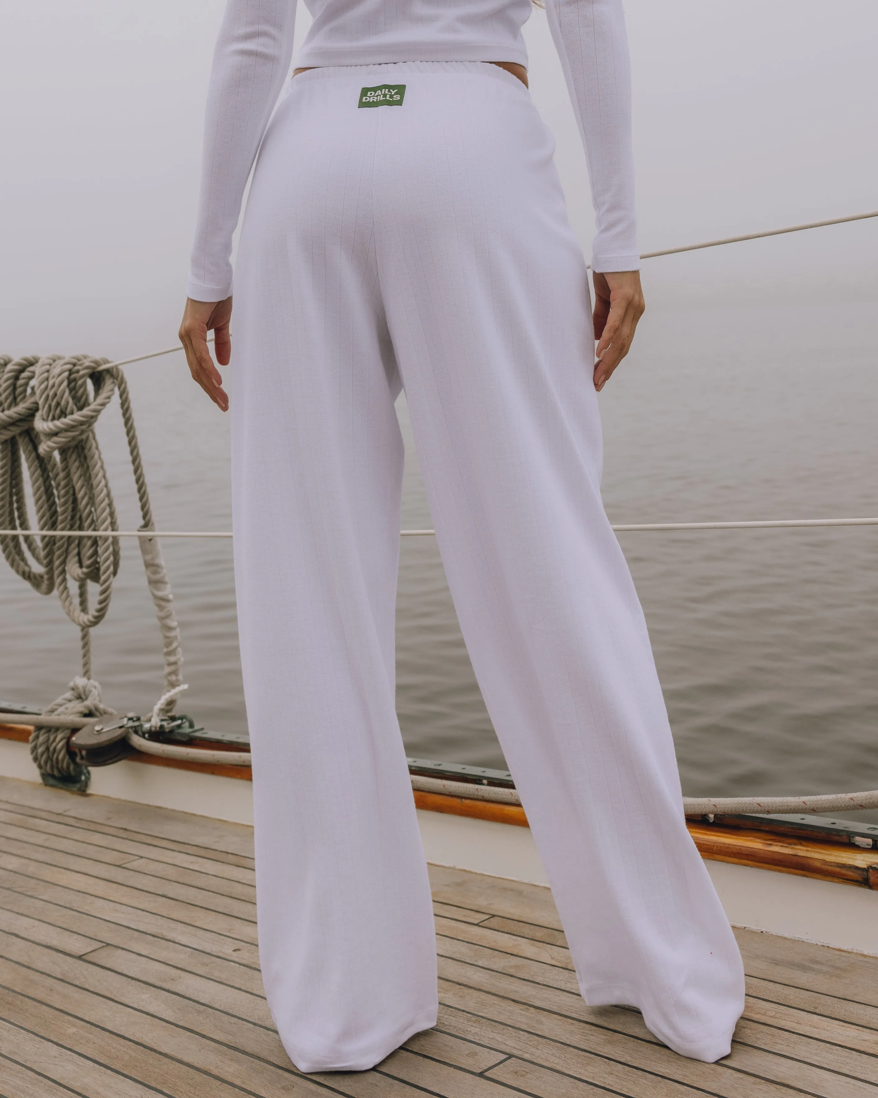 Pointelle Pants - White sold by Daily Drills product image thumbnail 2