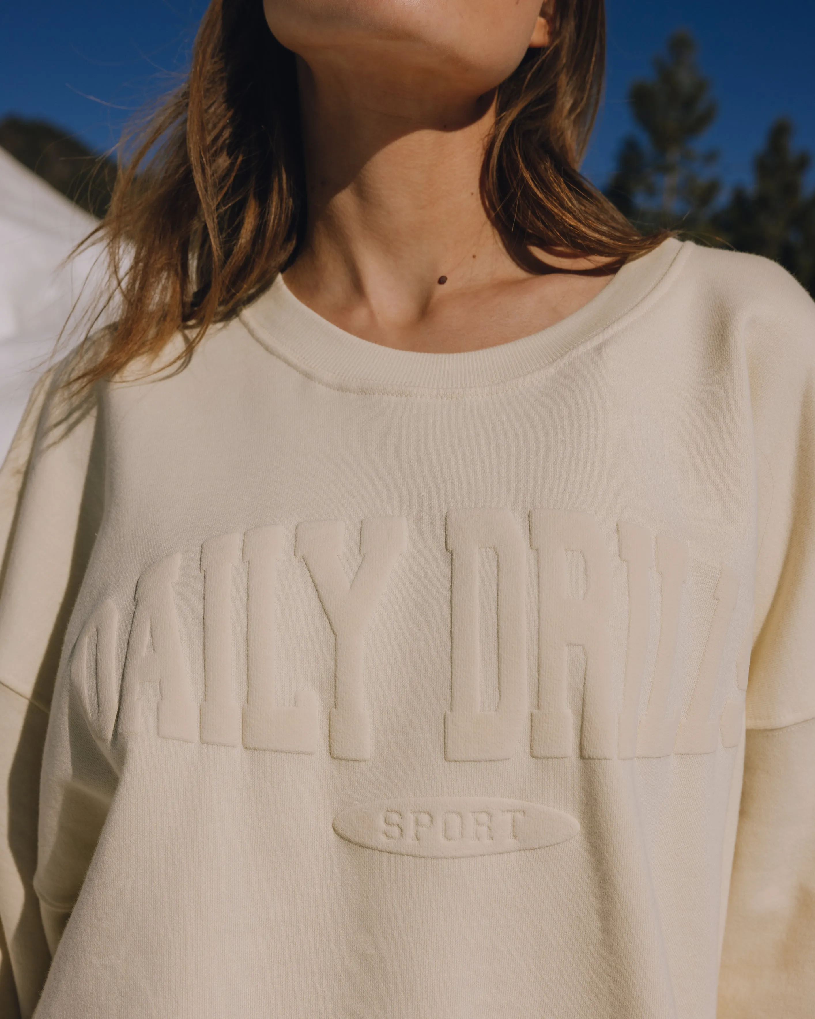 Oversized Sport Crew - Sand with Monochrome Patch sold by Daily Drills product image thumbnail 3