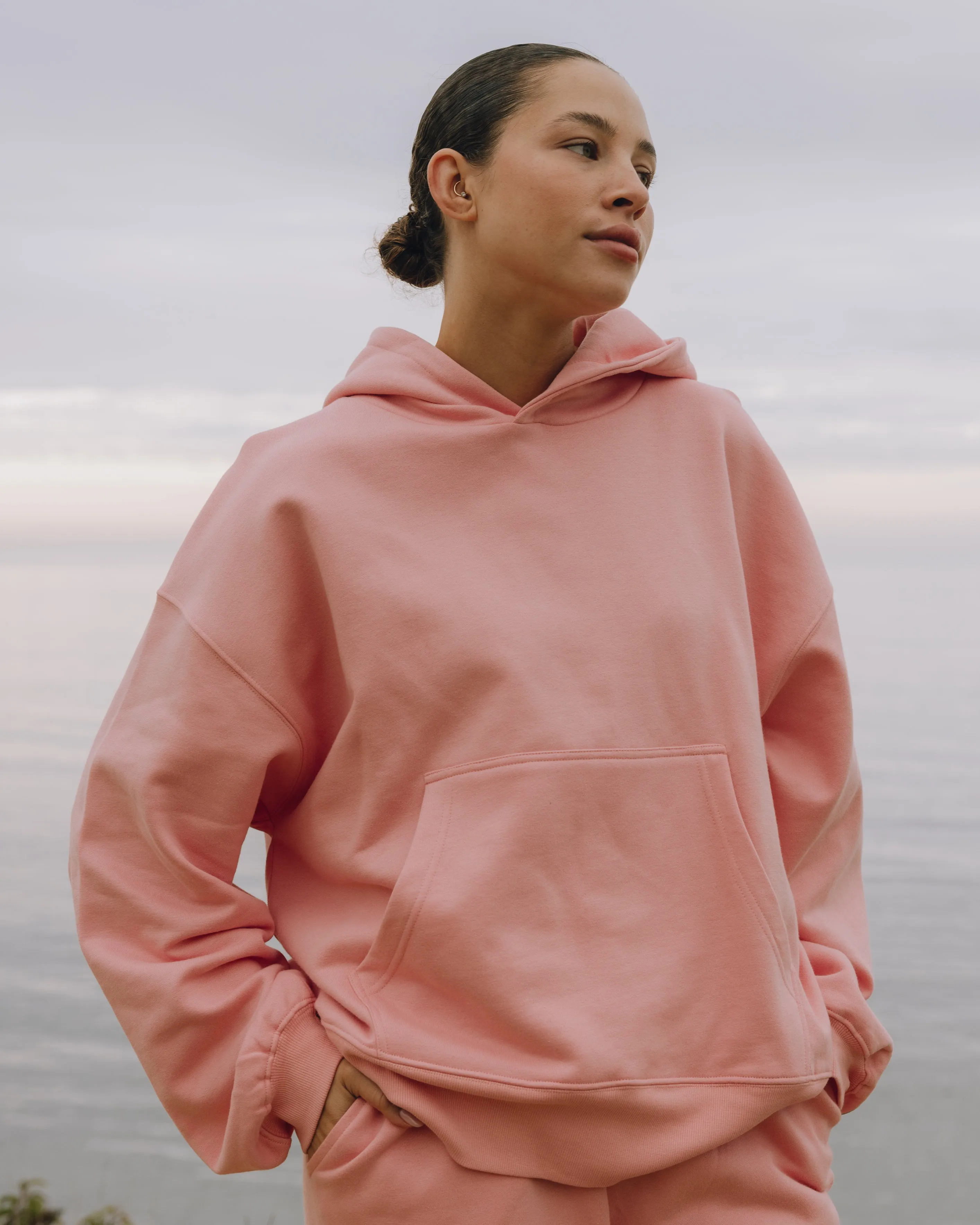 Oversized Fleece Hoodie - Dusty Rose sold by Daily Drills