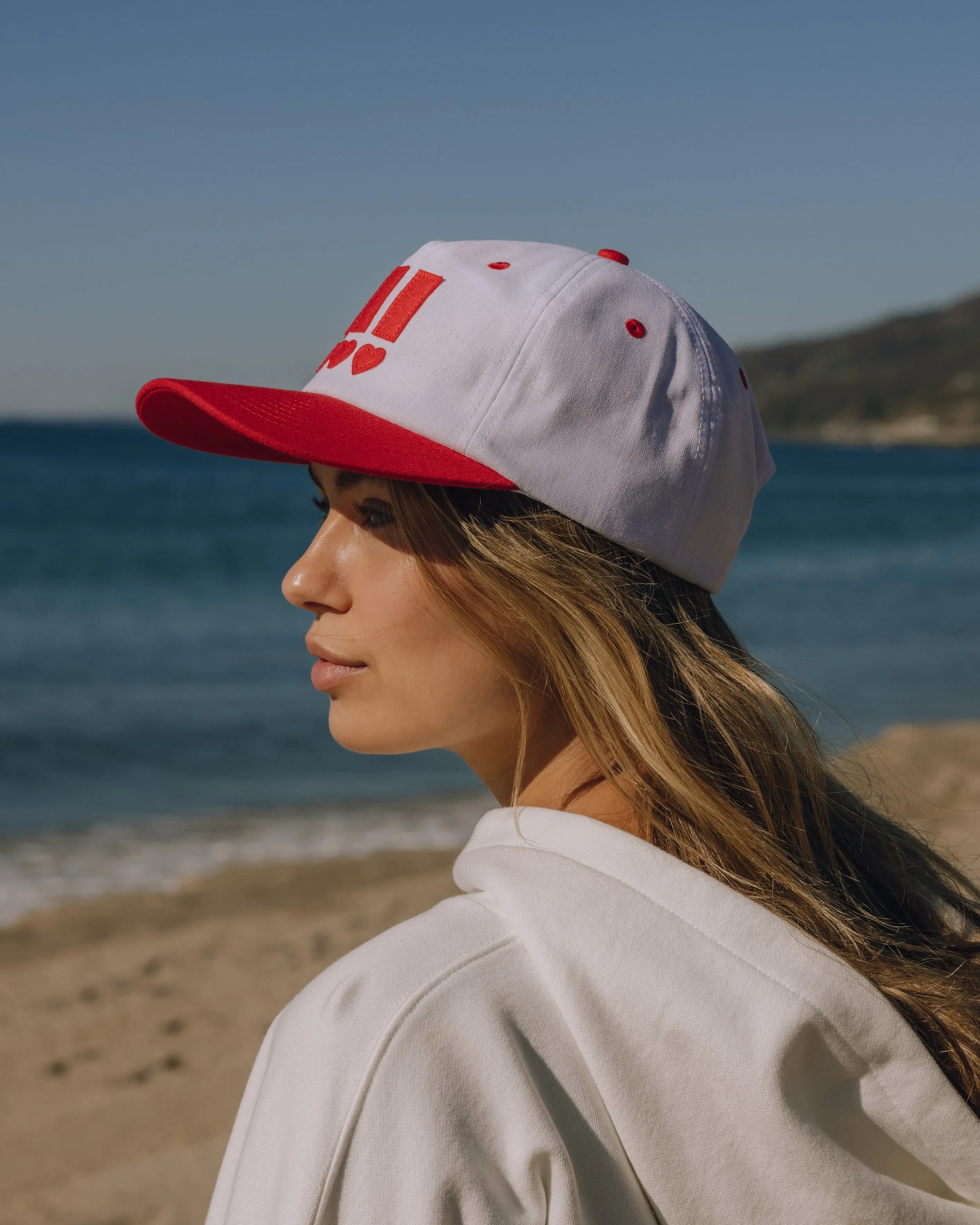 Heart !!! Trucker Hat - White + Red sold by Daily Drills product image thumbnail 3
