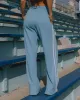 Thermal Resort Pants with Stripes - Malibu + White sold by Daily Drills