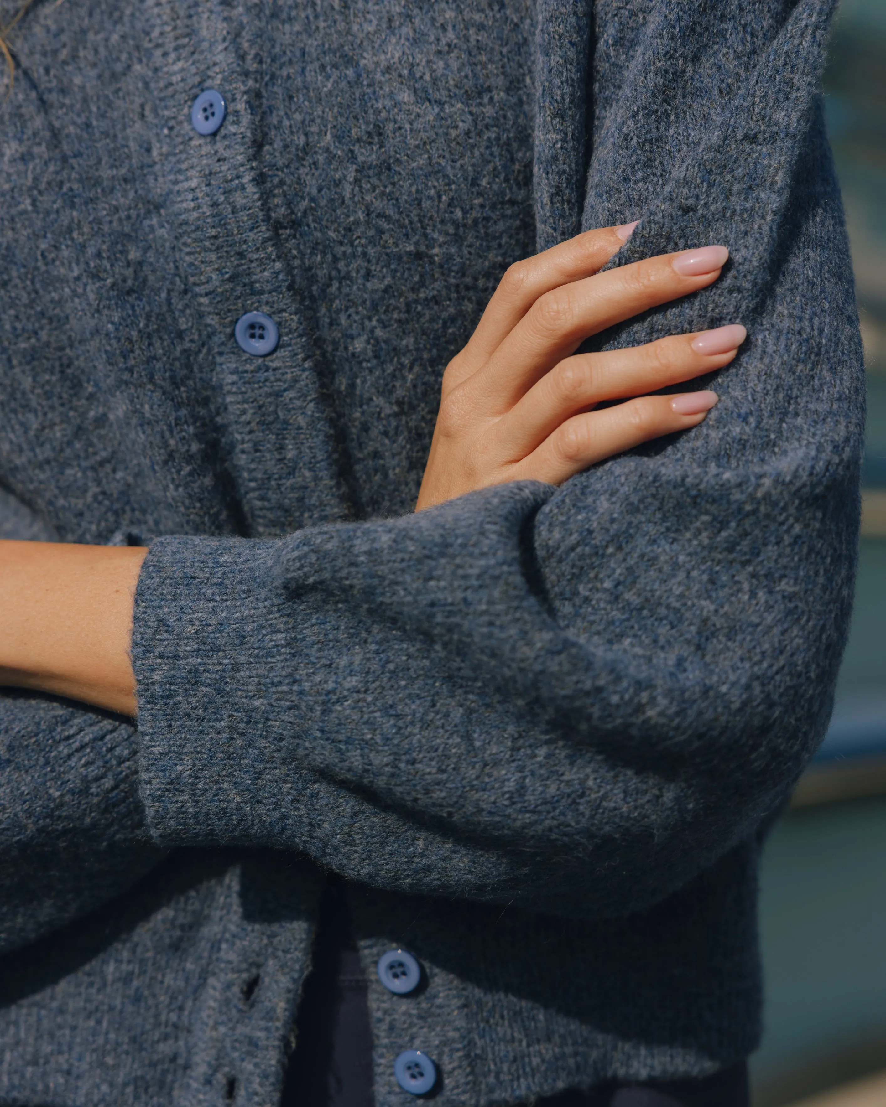 Button Up Sweater - Denim sold by Daily Drills product image thumbnail 3