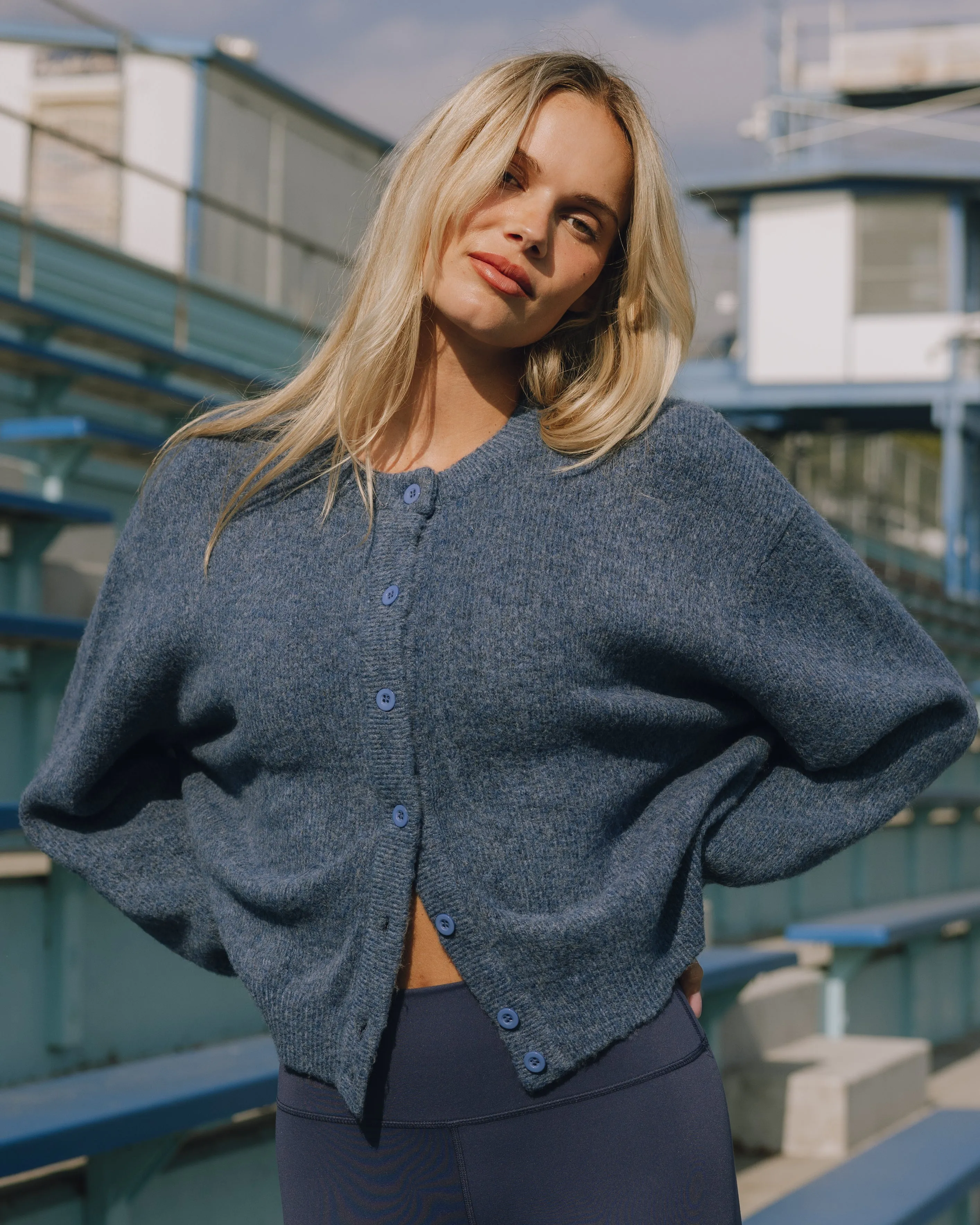 Button Up Sweater - Denim sold by Daily Drills