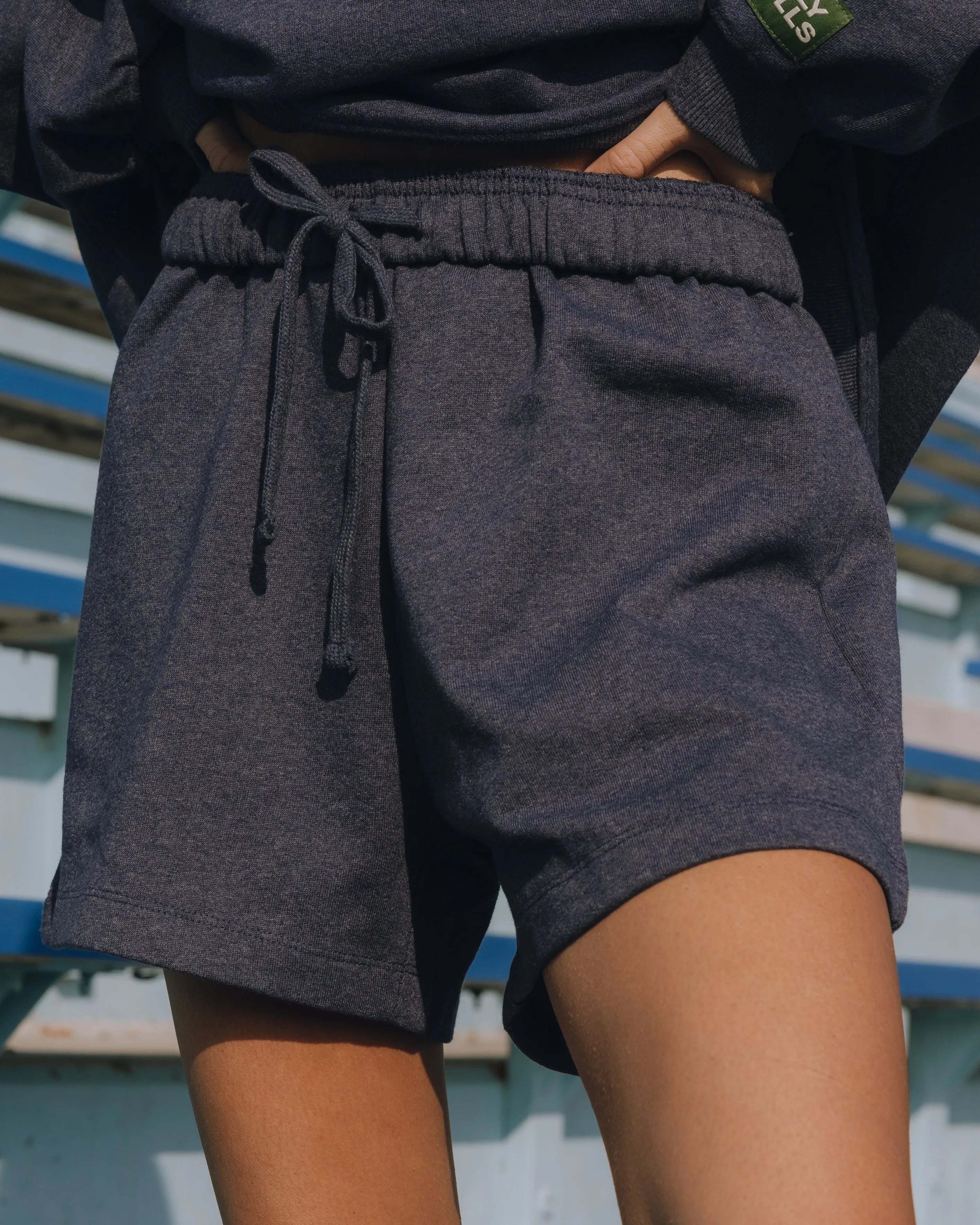 Fleece Sweat Shorts - Denim sold by Daily Drills product image thumbnail 3