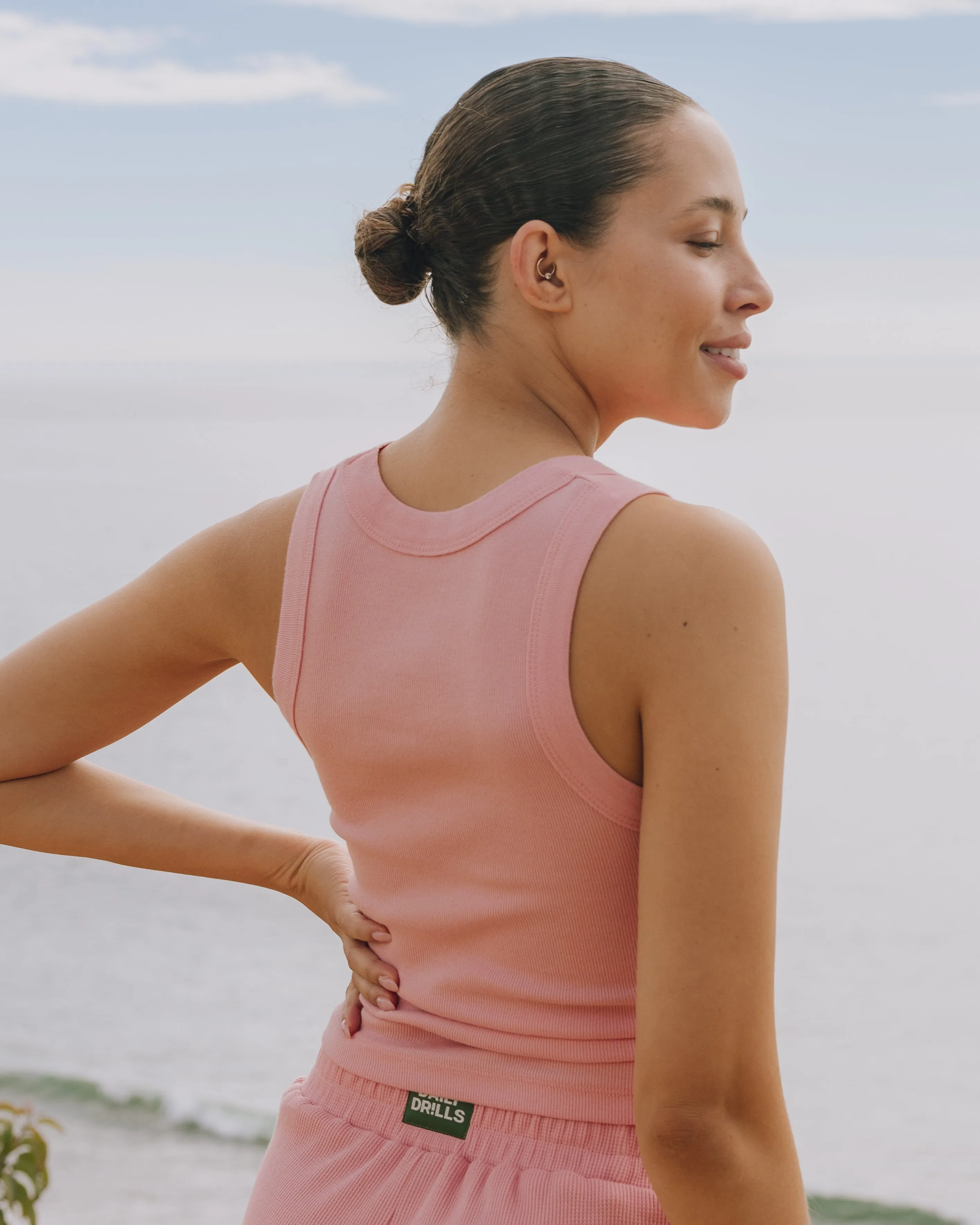 Logo Ribbed Tank - Dusty Rose sold by Daily Drills product image thumbnail 2