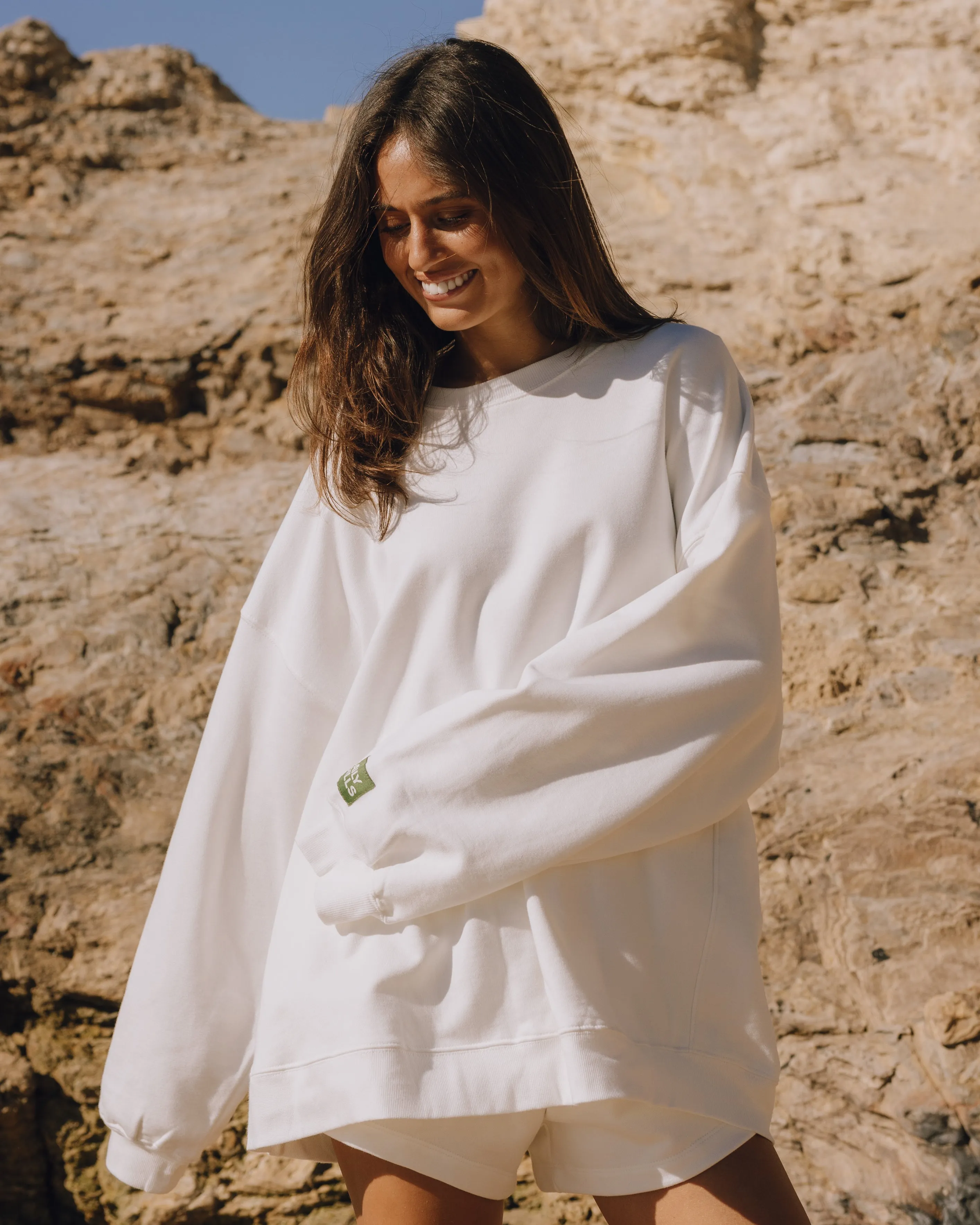 Unisex Oversized Crew - White sold by Daily Drills