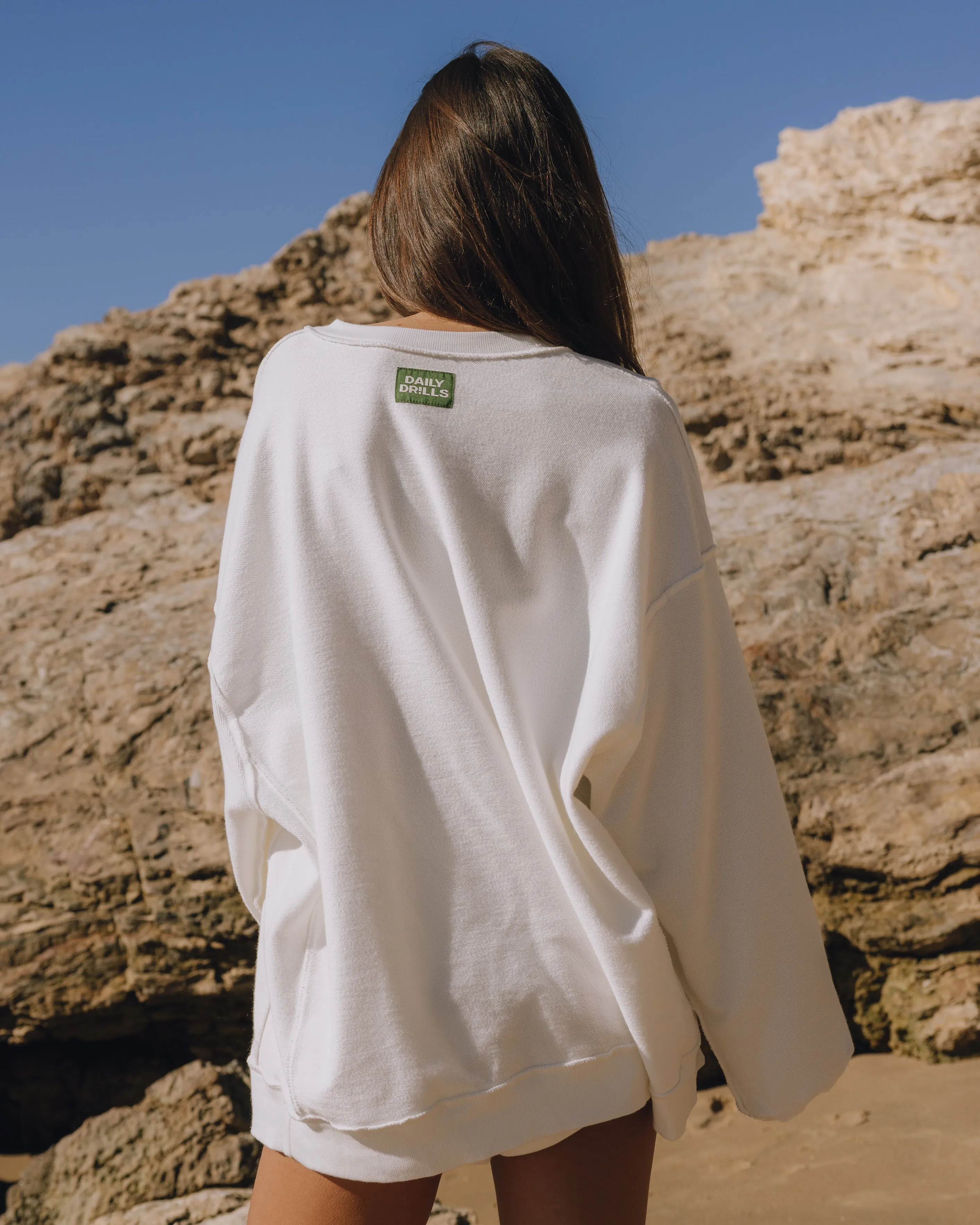 Unisex Oversized Crew - White sold by Daily Drills product image thumbnail 3