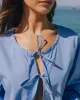 Poplin Tie Top - Blue sold by Daily Drills