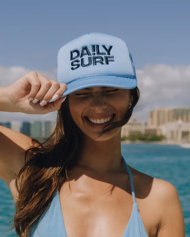 Daily Surf Trucker Hat - Blue on Blue made by Daily Drills