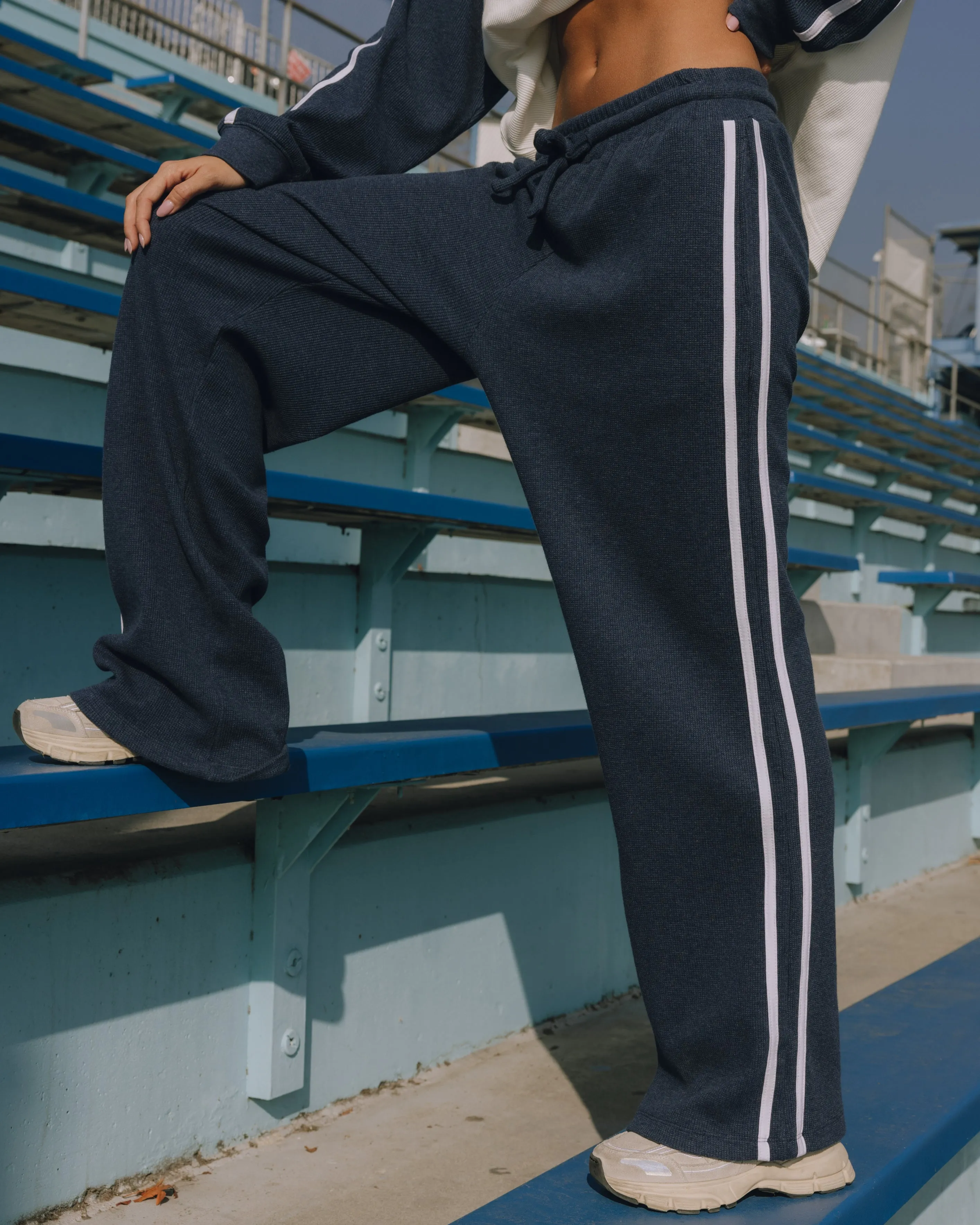 Thermal Resort Pants with Stripes - Denim + White sold by Daily Drills product image thumbnail 2