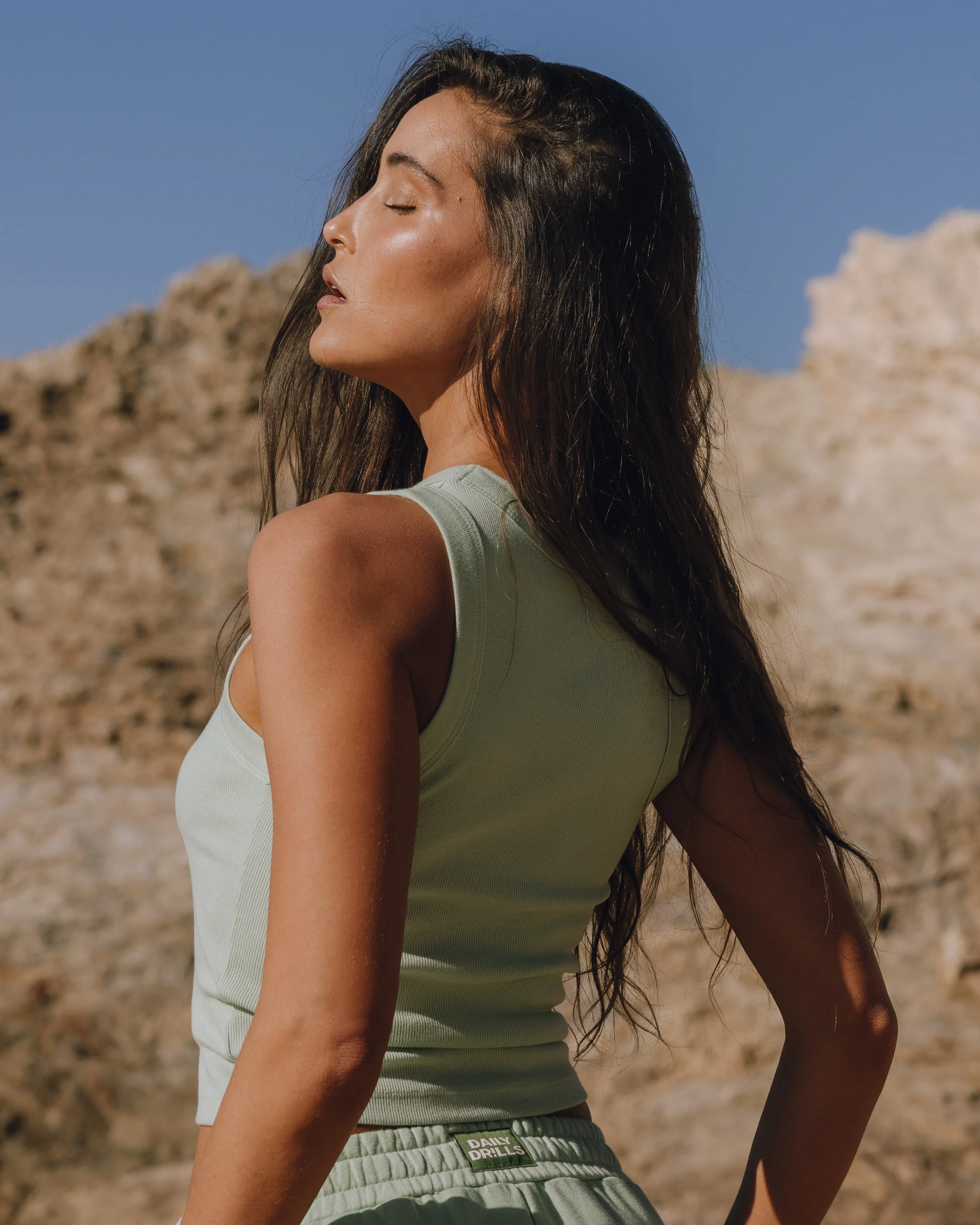 Logo Ribbed Tank - Mint sold by Daily Drills product image thumbnail 2